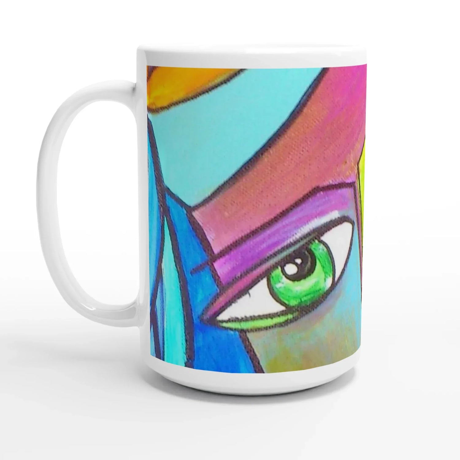 Mug en céramique blanche 44 cl – Grand format, design et qualité durable - Laure Leprince - Artiste Peintre