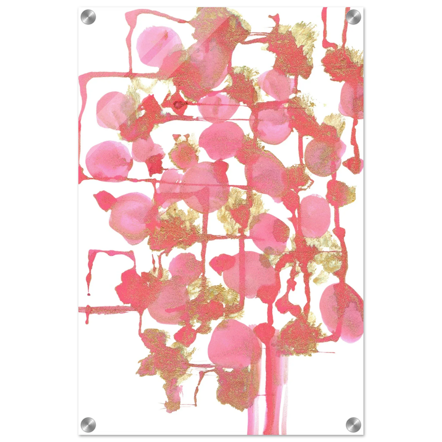 Impression sur acrylique brillante Reseau Framboise | Art contemporain par Laure Leprince - Laure Leprince - Artiste Peintre