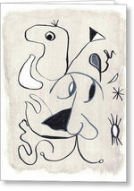 L'homme Abstract Line Art Greeting Card – Artistic Expression Premium Quality - Laure Leprince - Artiste Peintre