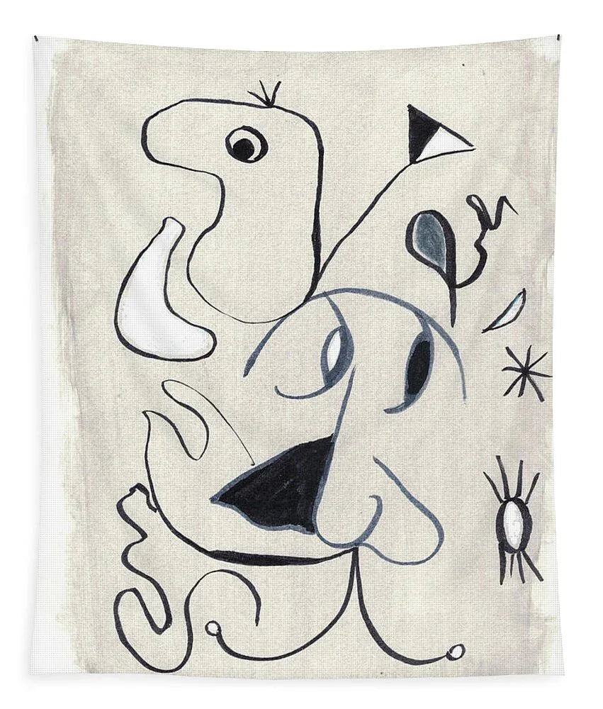 L'homme Abstract Watercolor Wall Tapestry – Artistic Home Decor Statement Piece - Laure Leprince - Artiste Peintre