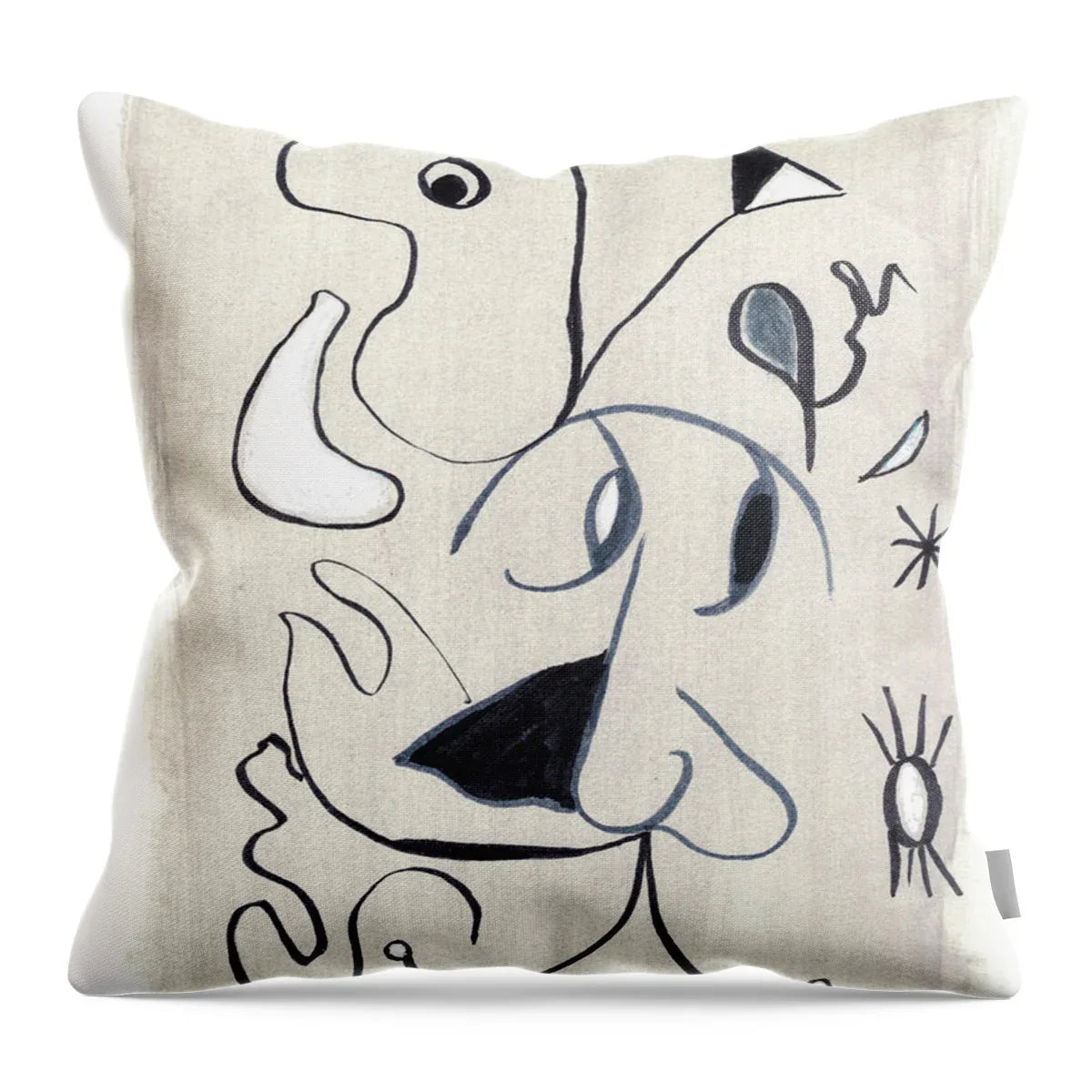 L'homme 1 - Throw Pillow - Laure Leprince - Artiste Peintre