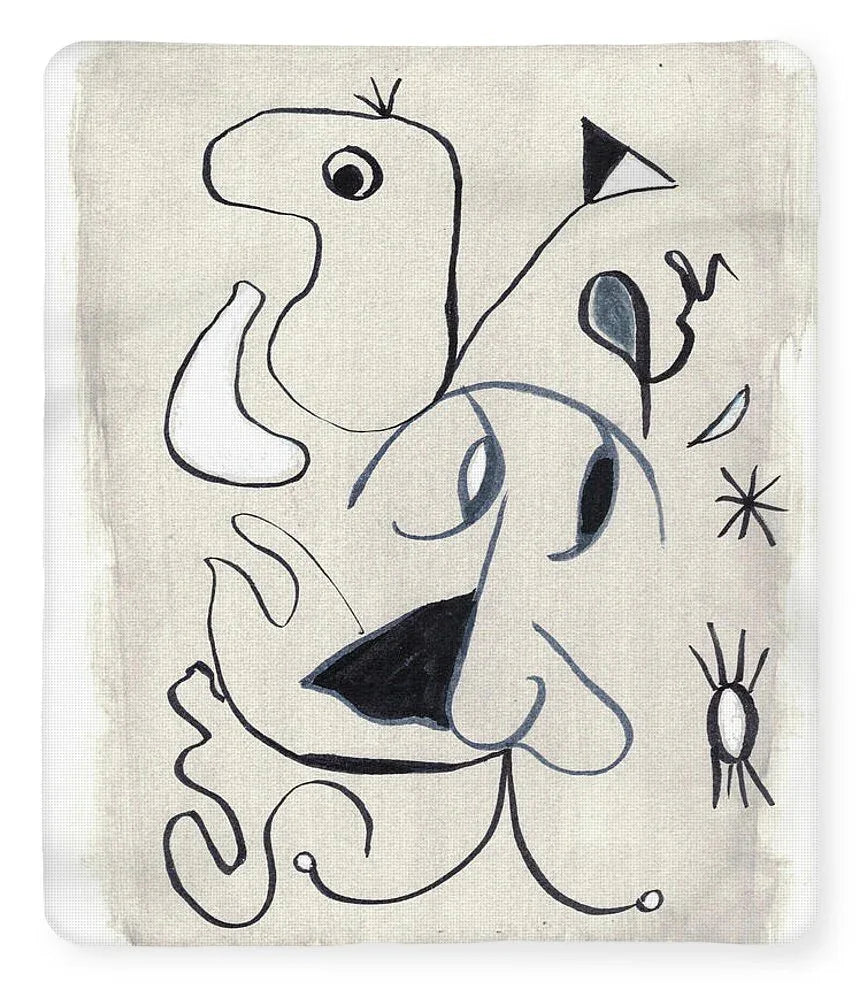 Abstract Watercolor Blanket l'Homme – Artistic Comfort Bohemian Warmth - Laure Leprince - Artiste Peintre