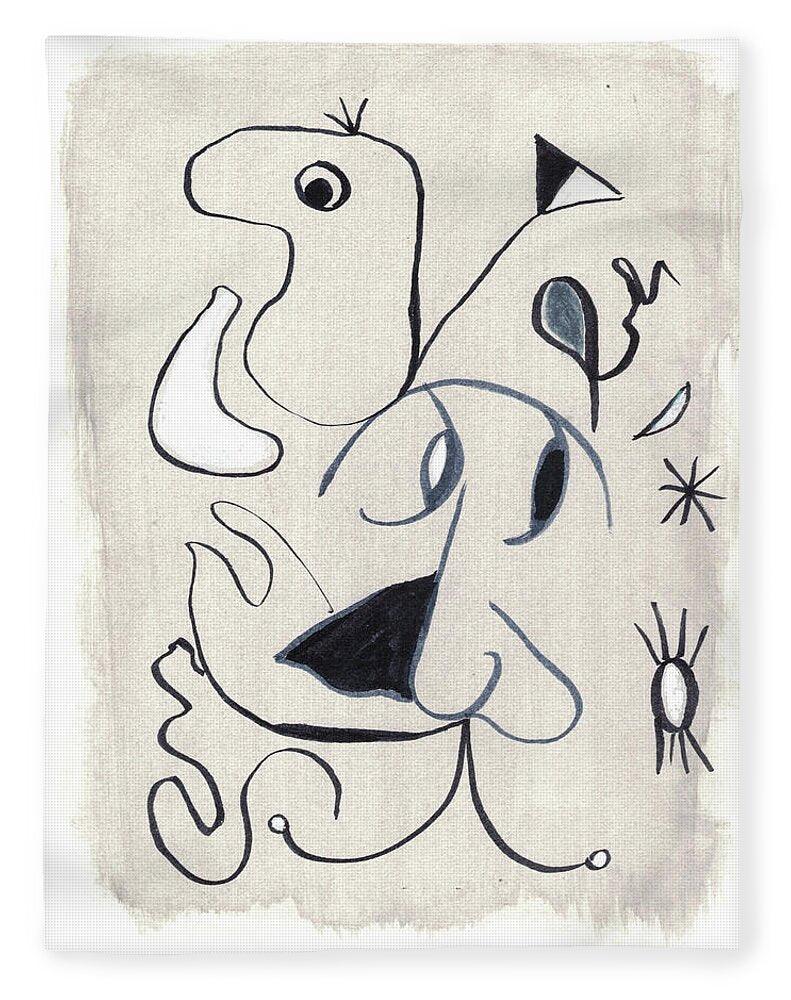 Abstract Watercolor Blanket l'Homme – Artistic Comfort Bohemian Warmth - Laure Leprince - Artiste Peintre