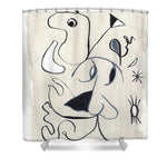 L'homme Abstract Line Art Shower Curtain – Artistic Bathroom Design Modern Elegance - Laure Leprince - Artiste Peintre