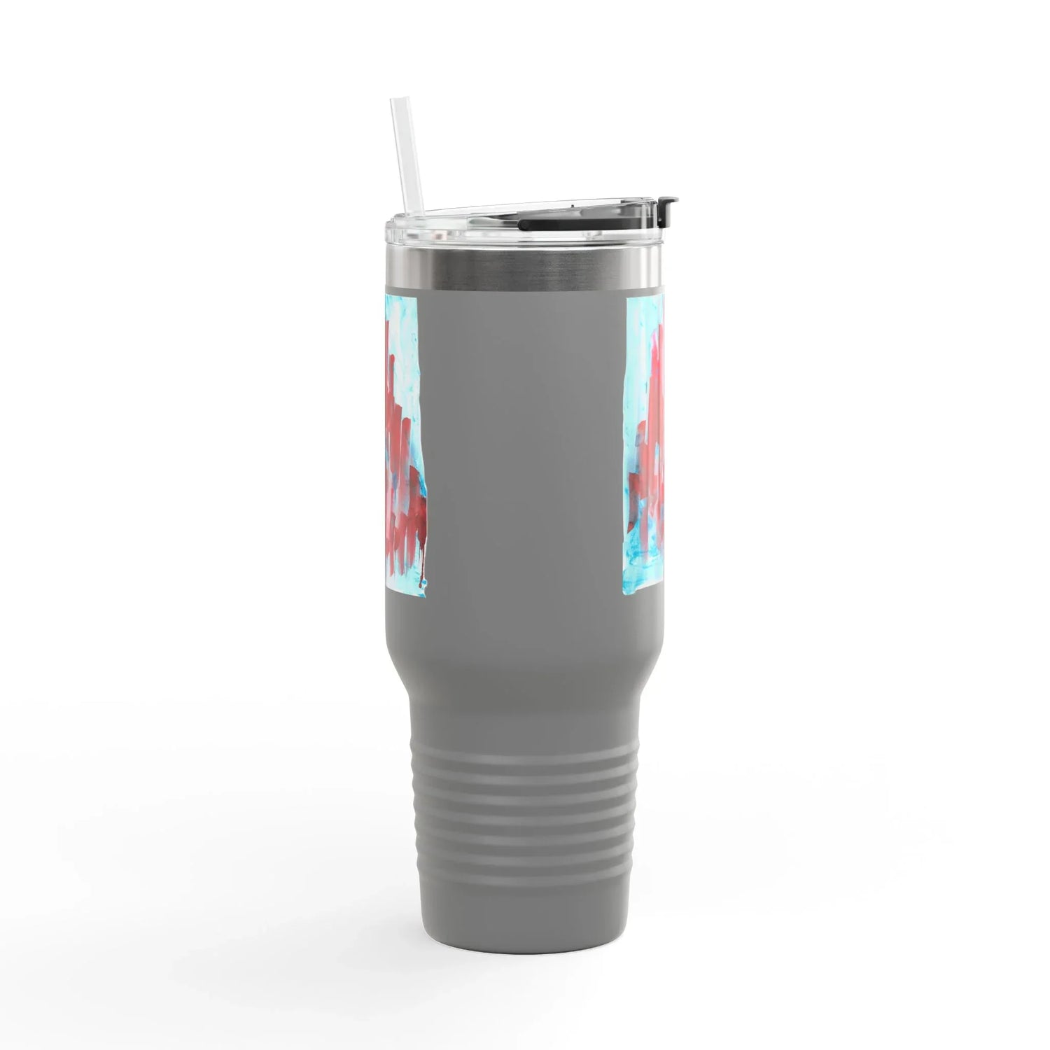 40oz Insulated Travel Mug – Crimson Tower Watercolor Design - Laure Leprince - Artiste Peintre