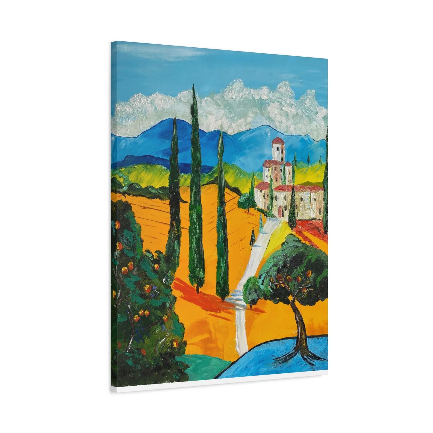Paysage Méditerranéen – Peinture Originale Imprimée | Art Contemporain Lumineux - Laure Leprince - Artiste Peintre
