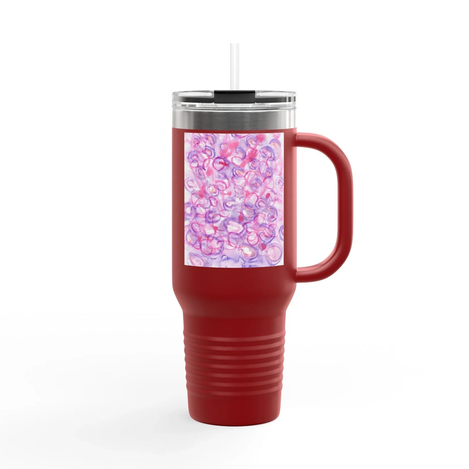 40oz Insulated Travel Mug – Floraison Intime Watercolor Design - Laure Leprince - Artiste Peintre