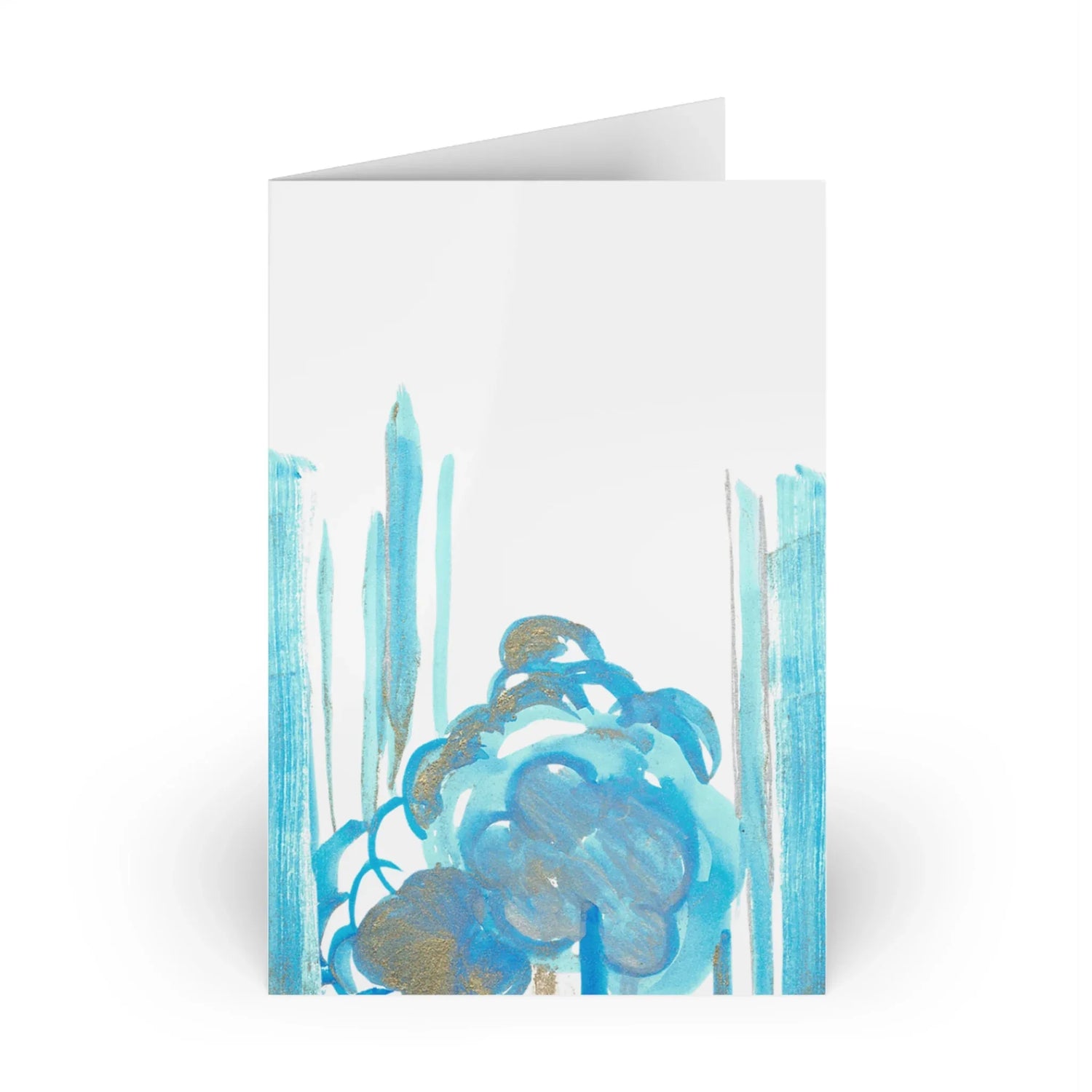 Deco Ocean Bloom #16 Leaf Greeting Card - Elegant - Laure Leprince - Artiste Peintre