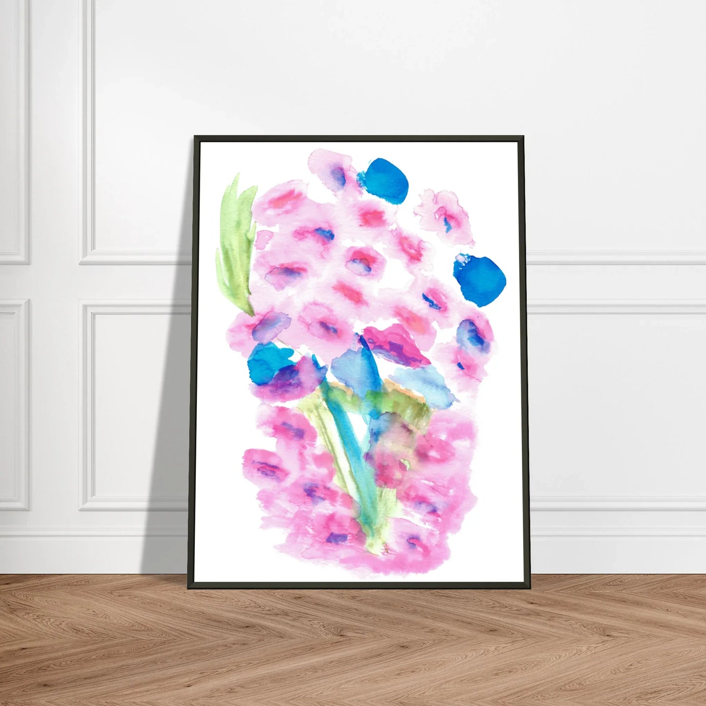 Classic Semi-Glossy Paper Metal Framed Poster Bouquets Rosé - Laure Leprince - Artiste Peintre