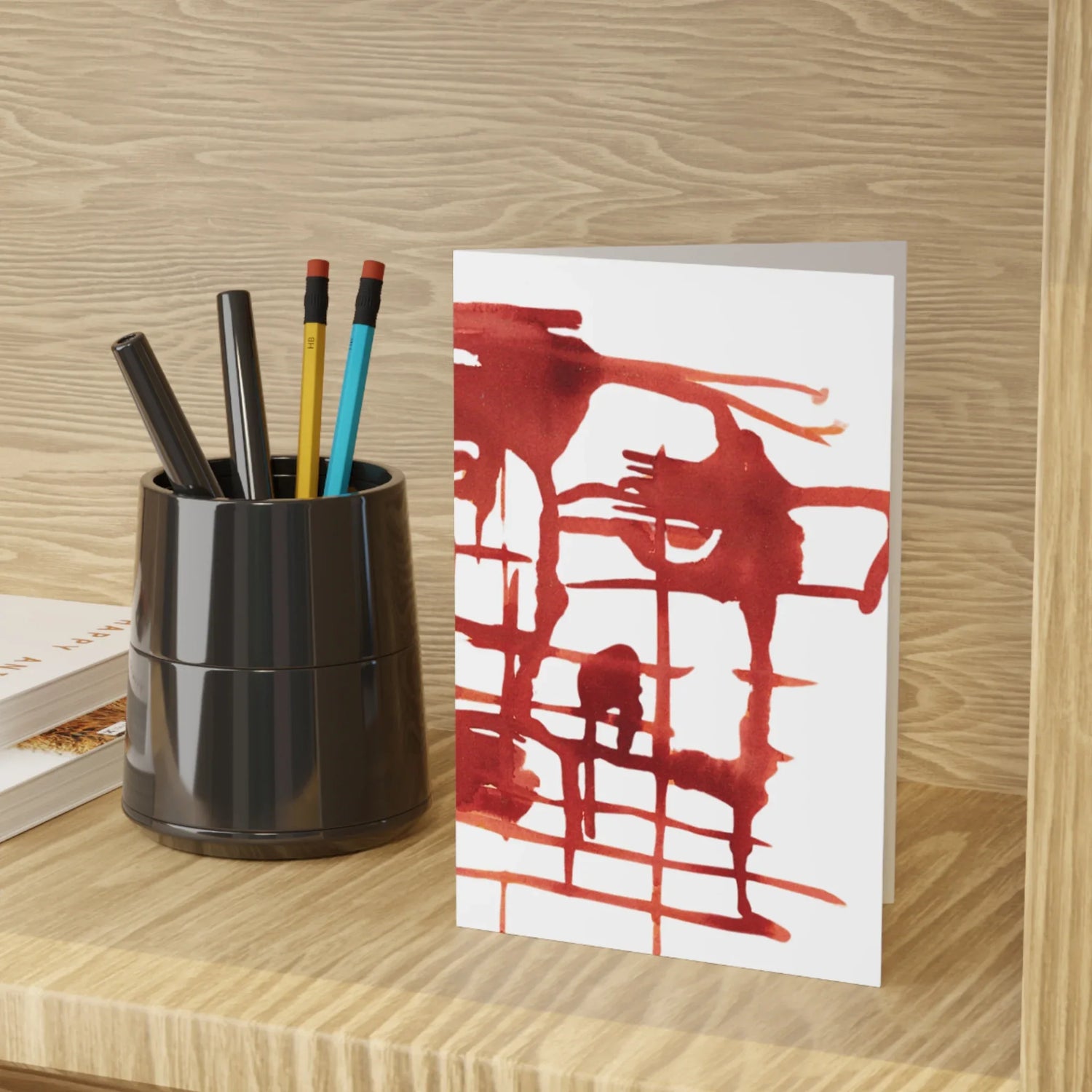 Solar Frame Watercolor Leaf Greeting Card - Elegant - Laure Leprince - Artiste Peintre