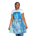 Abstract Apron Blue Sprouts– Artistic Kitchen Chef Gift - Laure Leprince - Artiste Peintre