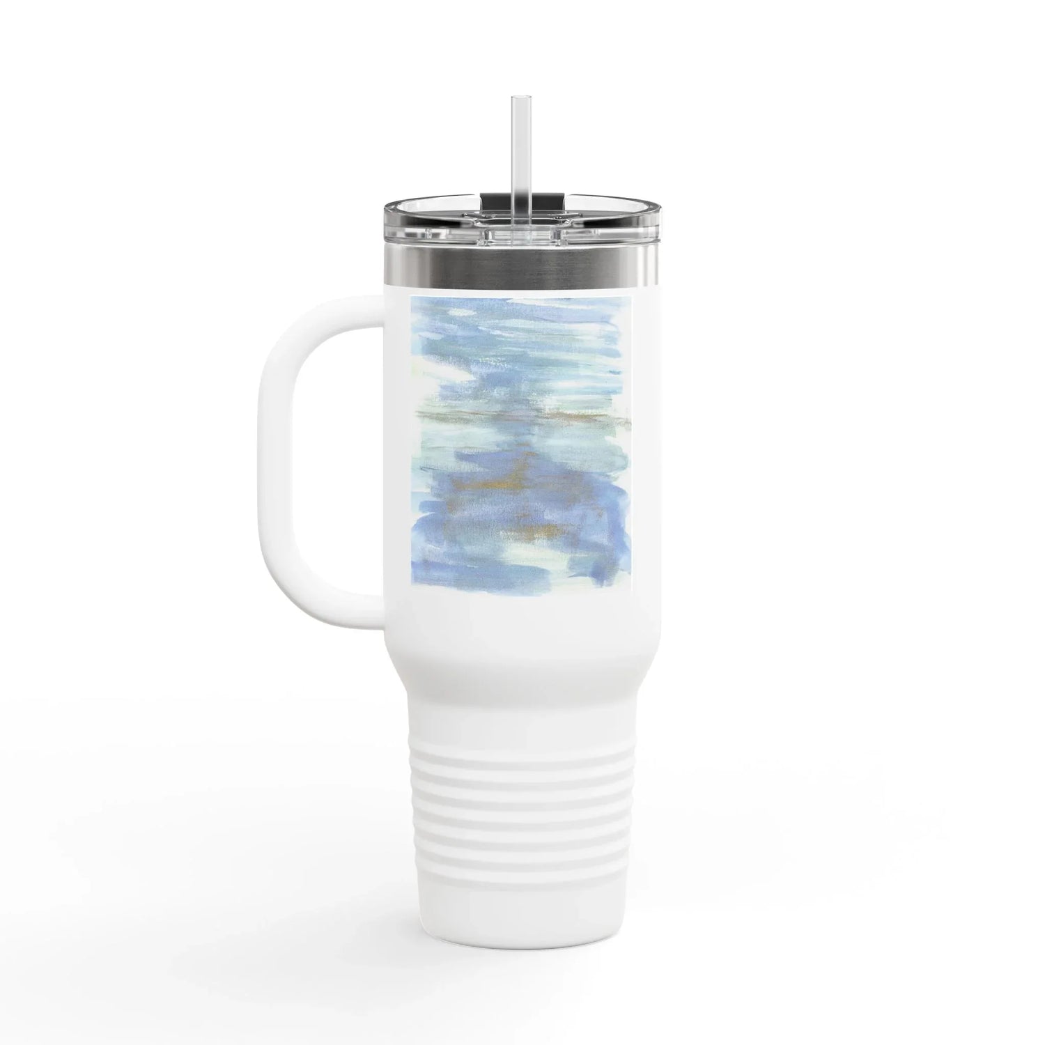 40oz Insulated Travel Mug – Silent Water Watercolor Design - Laure Leprince - Artiste Peintre