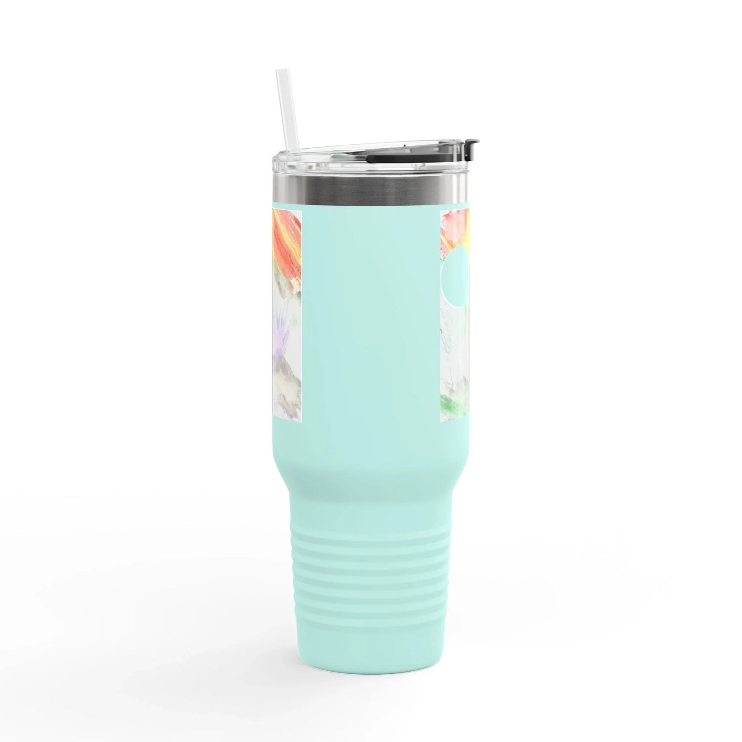 40oz Insulated Travel Mug –Lavander Drift Watercolor Design - Laure Leprince - Artiste Peintre