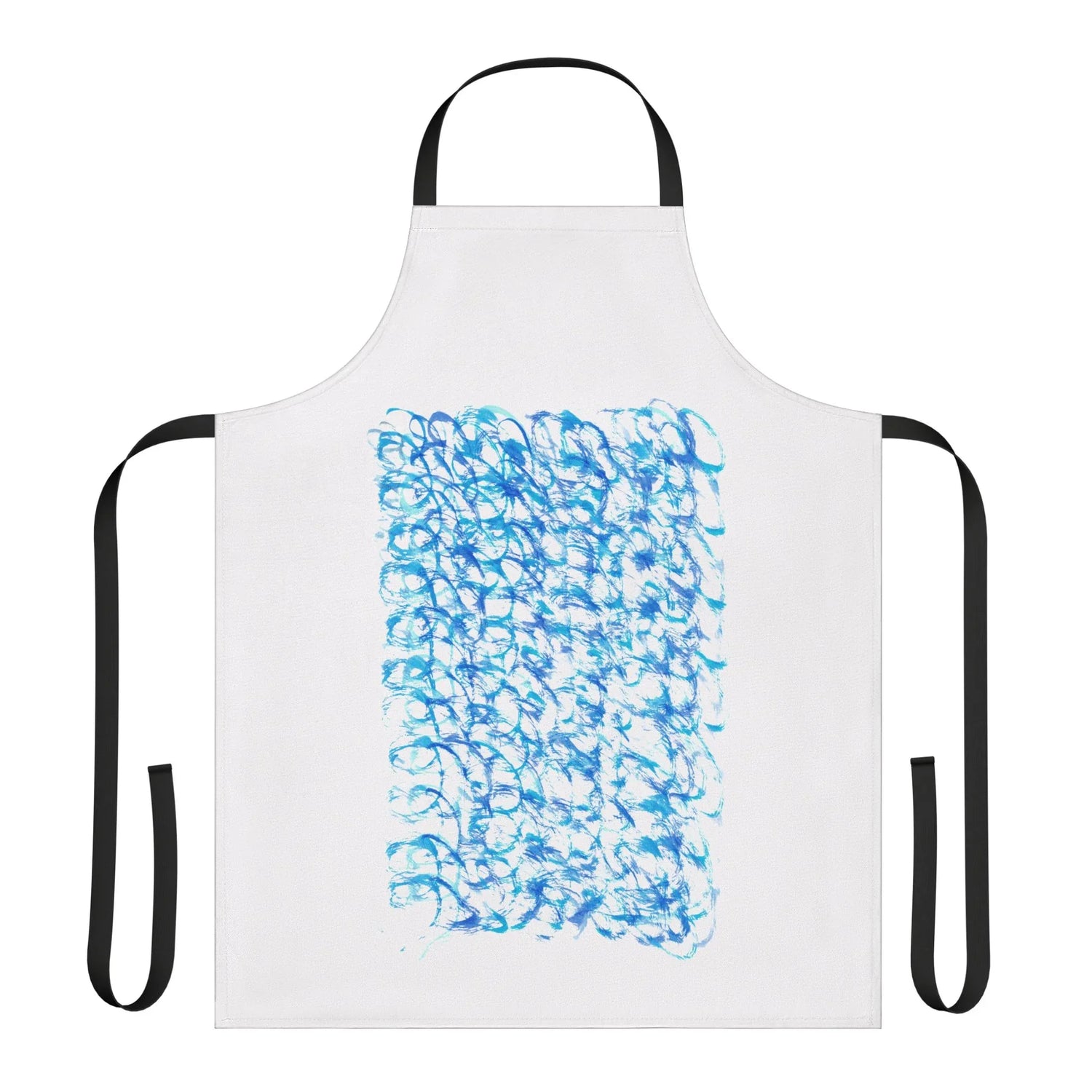 Abstract Apron Blue Waves – Artistic Kitchen Chef Gift - Laure Leprince - Artiste Peintre