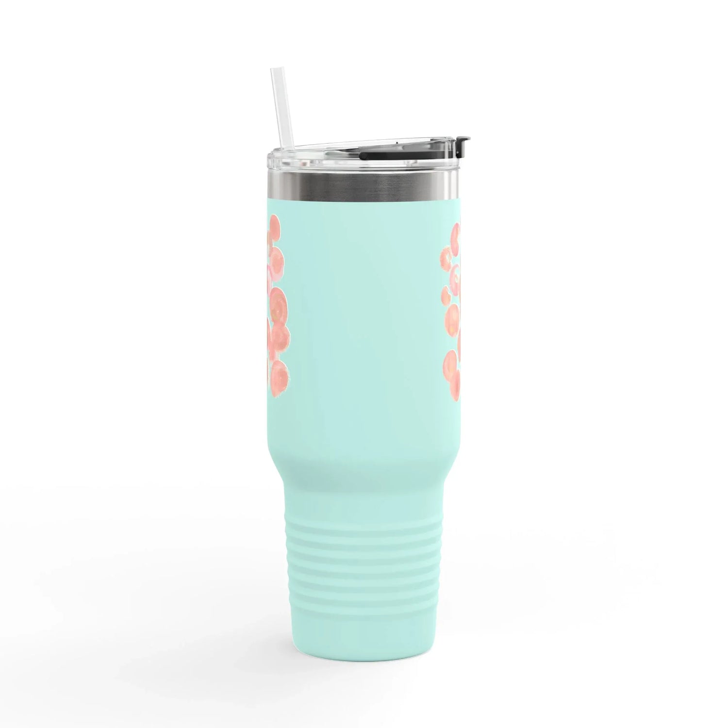 40oz Insulated Travel Mug – Rosee Petale Watercolor Design - Laure Leprince - Artiste Peintre
