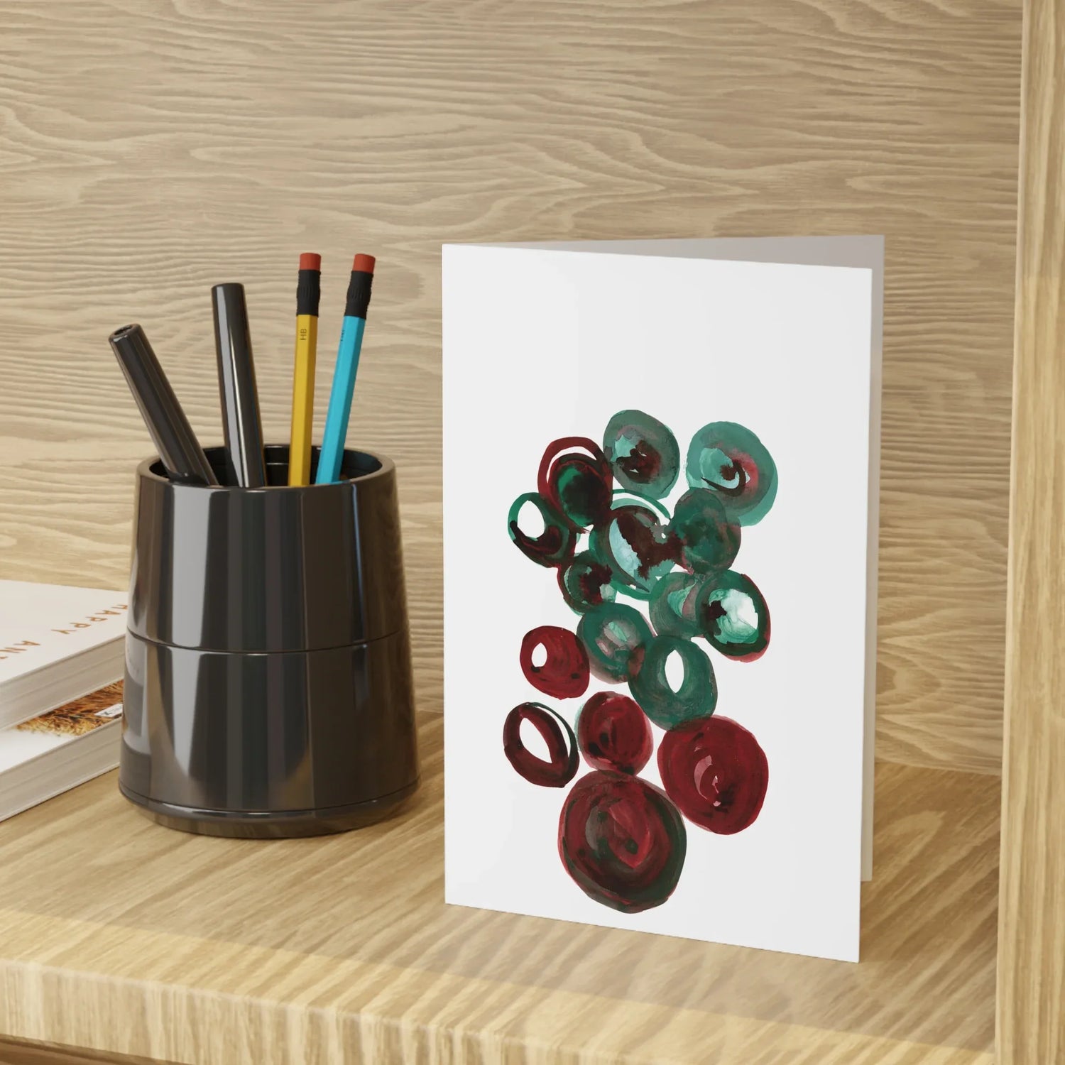 Resonance Emeraude Watercolor Leaf Greeting Card - Elegant - Laure Leprince - Artiste Peintre