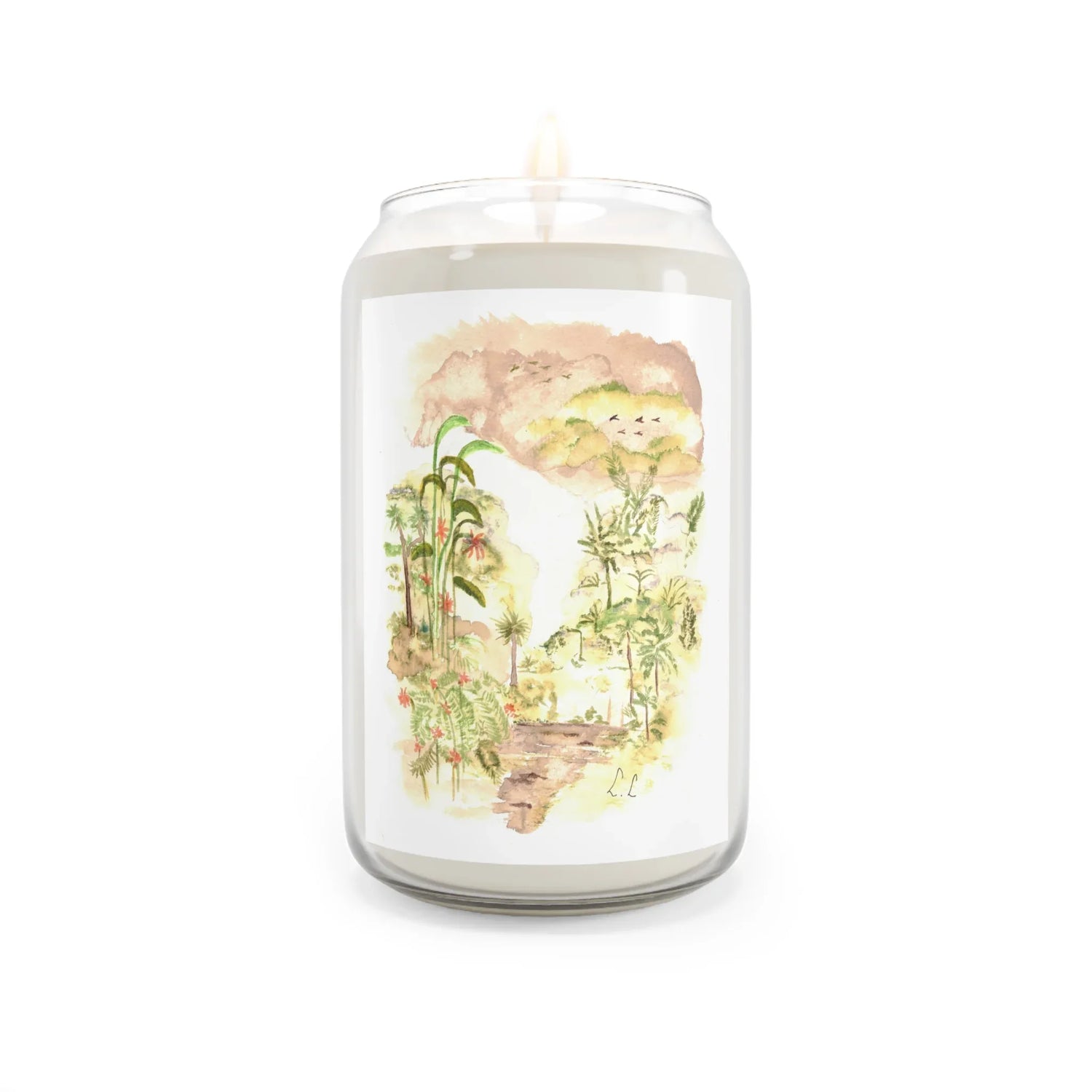 Holiday Brown Candle Soy Candle Jungle — 13.75oz Scented Christmas Centerpiece - Laure Leprince - Artiste Peintre