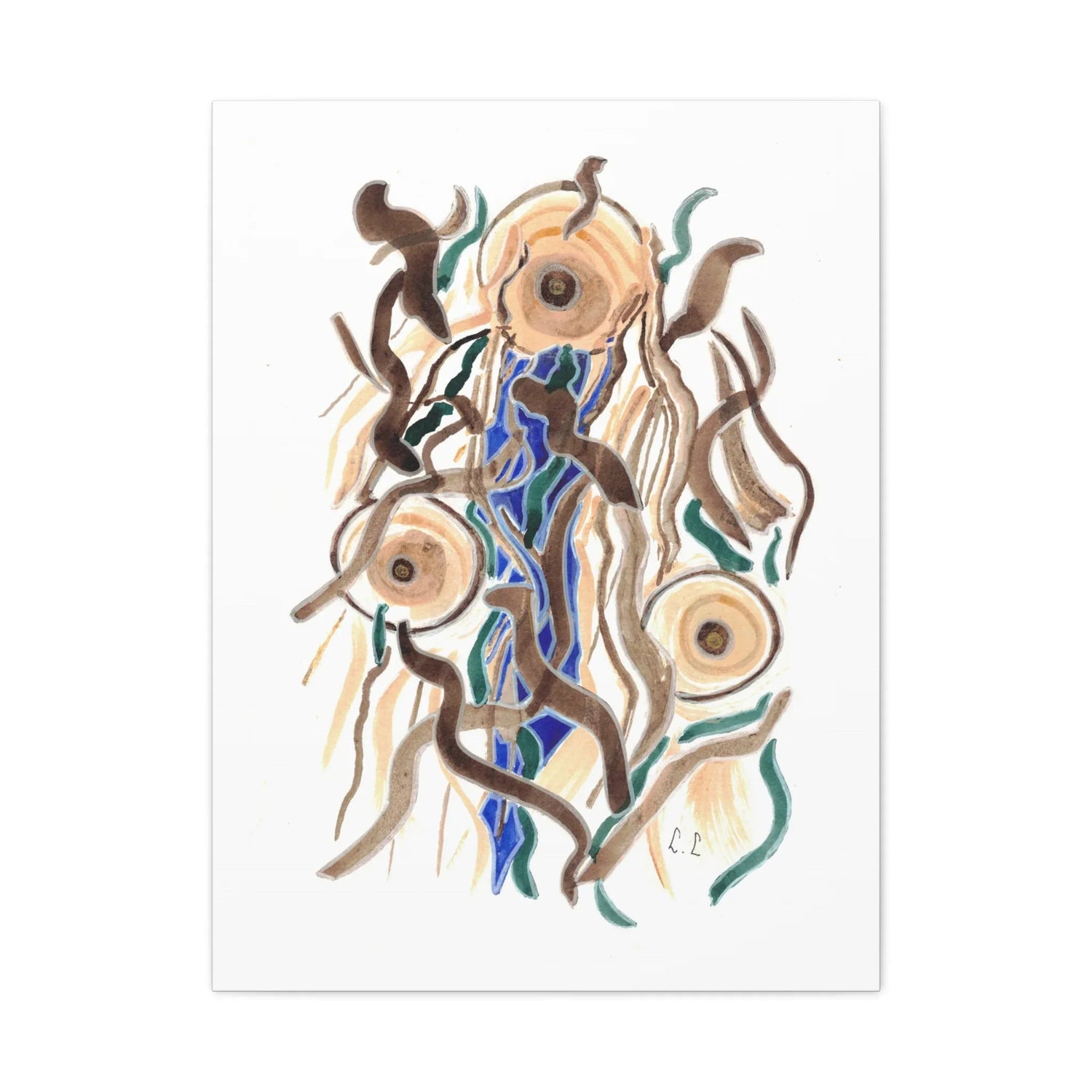 Abstract Cometes Brushstroke Canvas Print — Modern Coastal Wall Art - Laure Leprince - Artiste Peintre