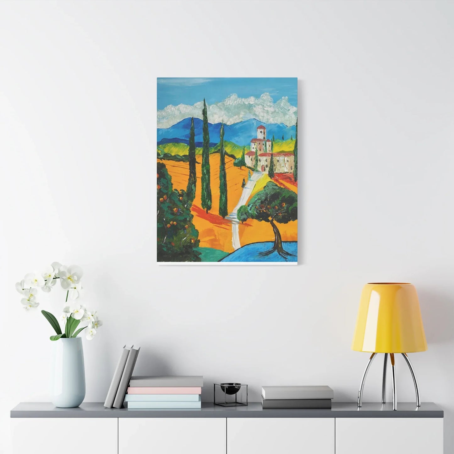 Paysage Méditerranéen – Peinture Originale Imprimée | Art Contemporain Lumineux - Laure Leprince - Artiste Peintre