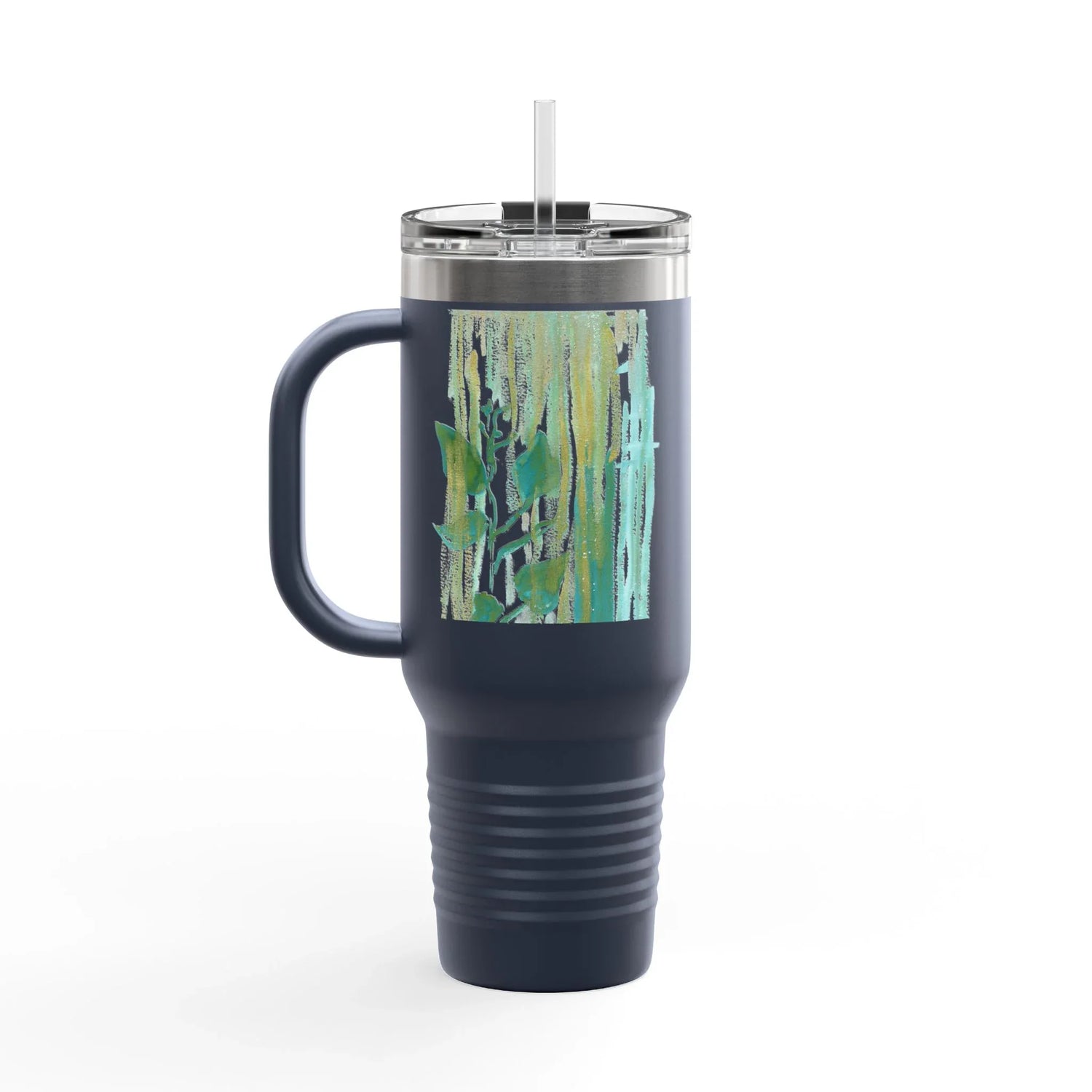 40oz Insulated Travel Mug – Veine Verte Watercolor Design - Laure Leprince - Artiste Peintre