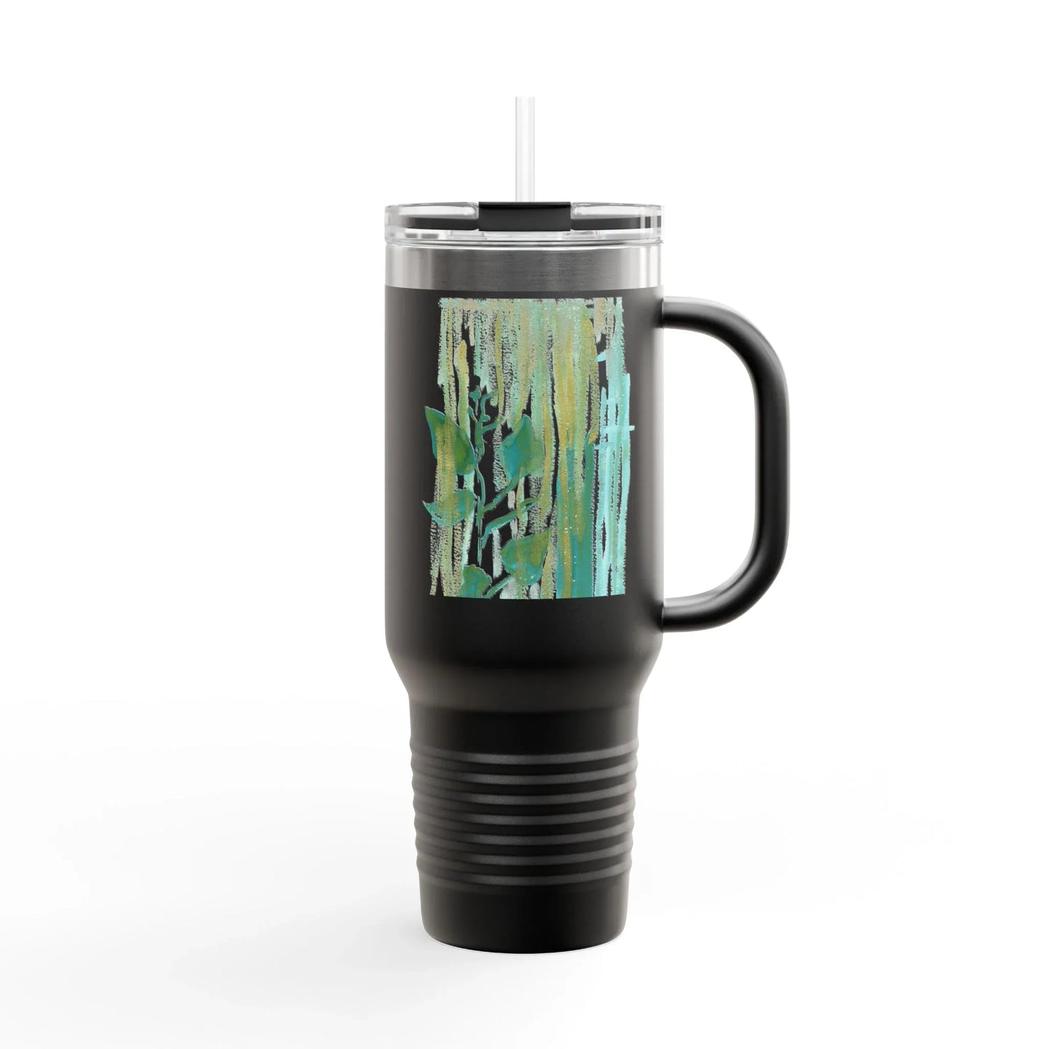 40oz Insulated Travel Mug – Veine Verte Watercolor Design - Laure Leprince - Artiste Peintre