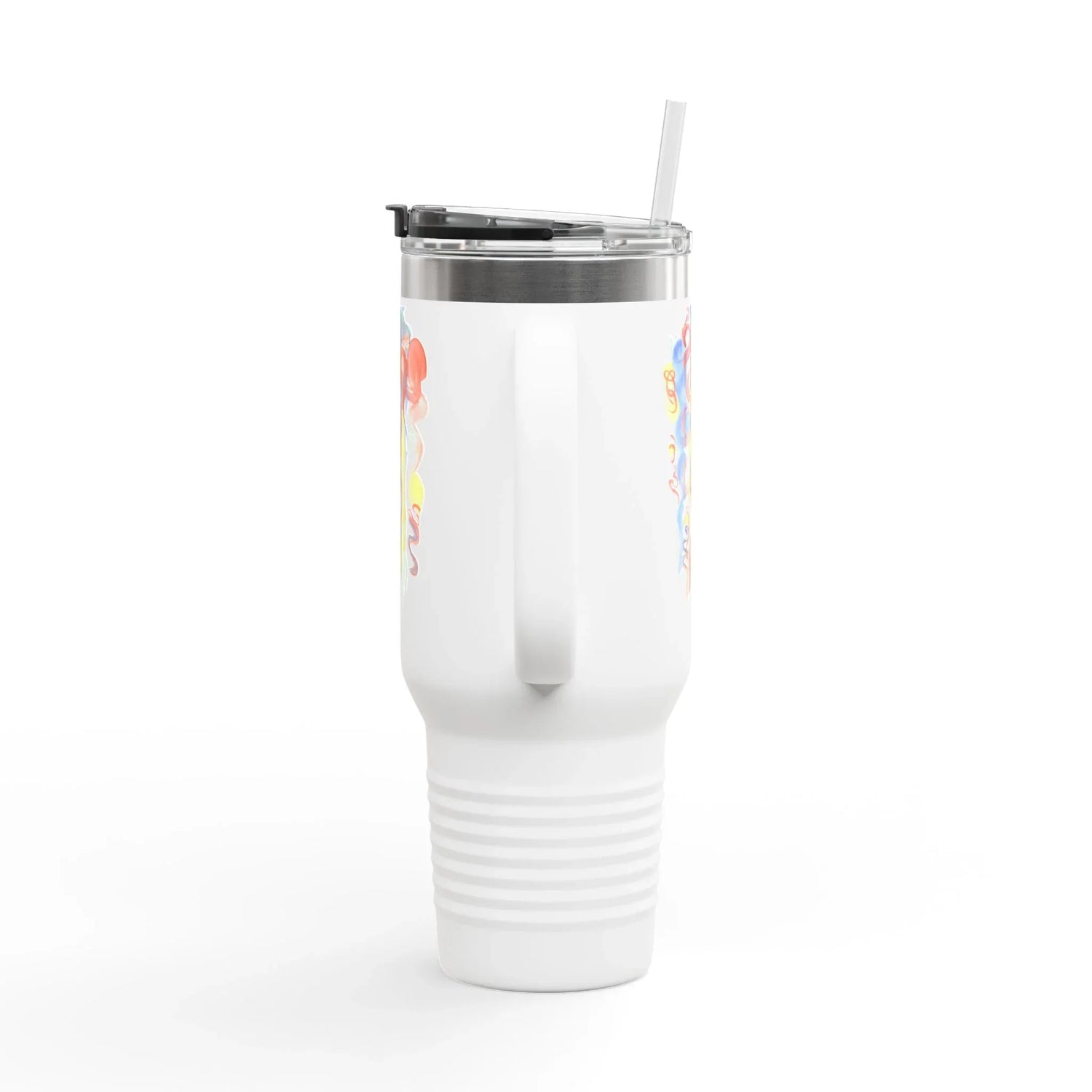 40oz Insulated Travel Mug – Les Serpentins Watercolor Design - Laure Leprince - Artiste Peintre