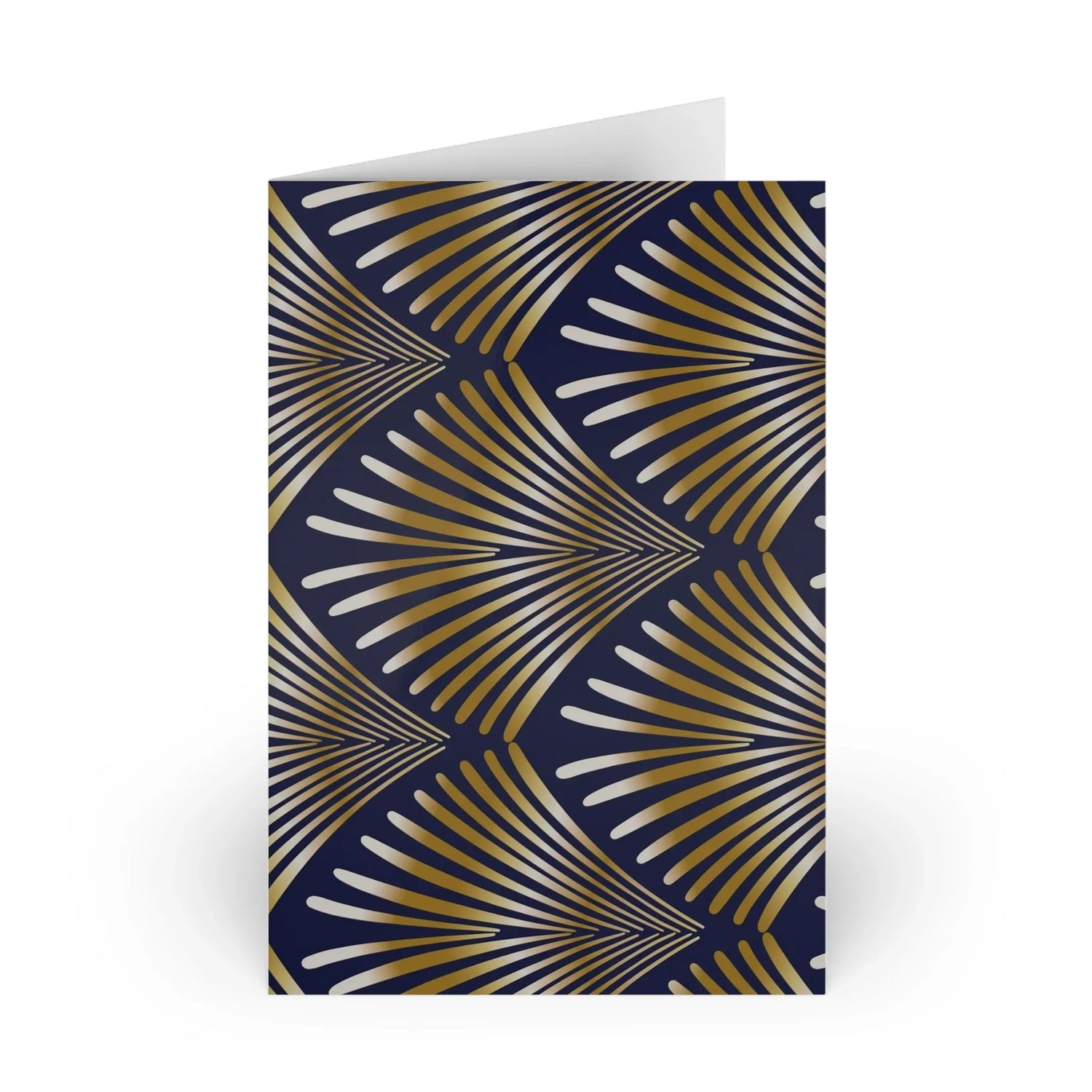 Art Deco Patterns Blue #9 Leaf Greeting Card - Elegant - Laure Leprince - Artiste Peintre