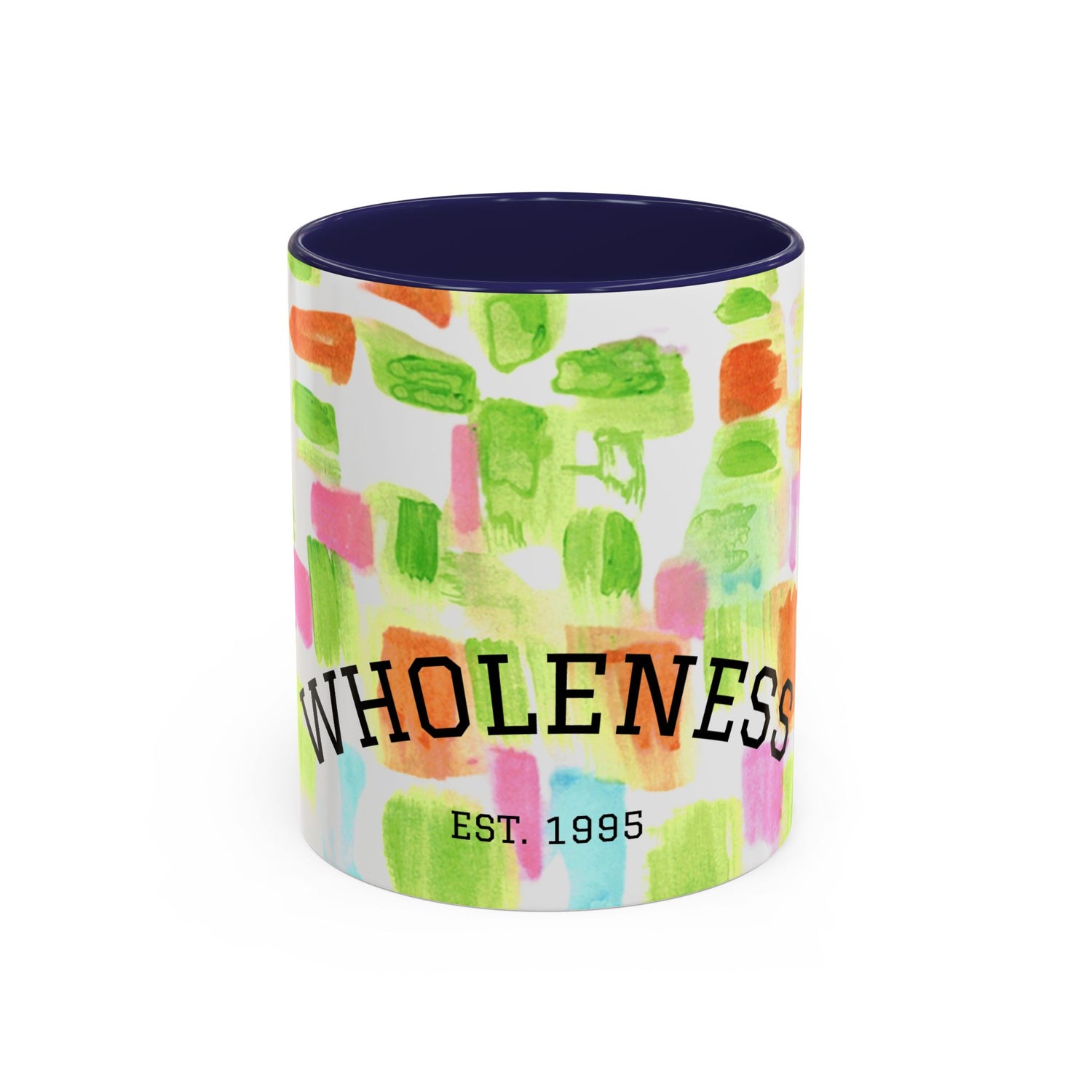 Abstract Drip Art Accent Coffee Mug — Pastel Mosaic Ceramic (11/15 oz)