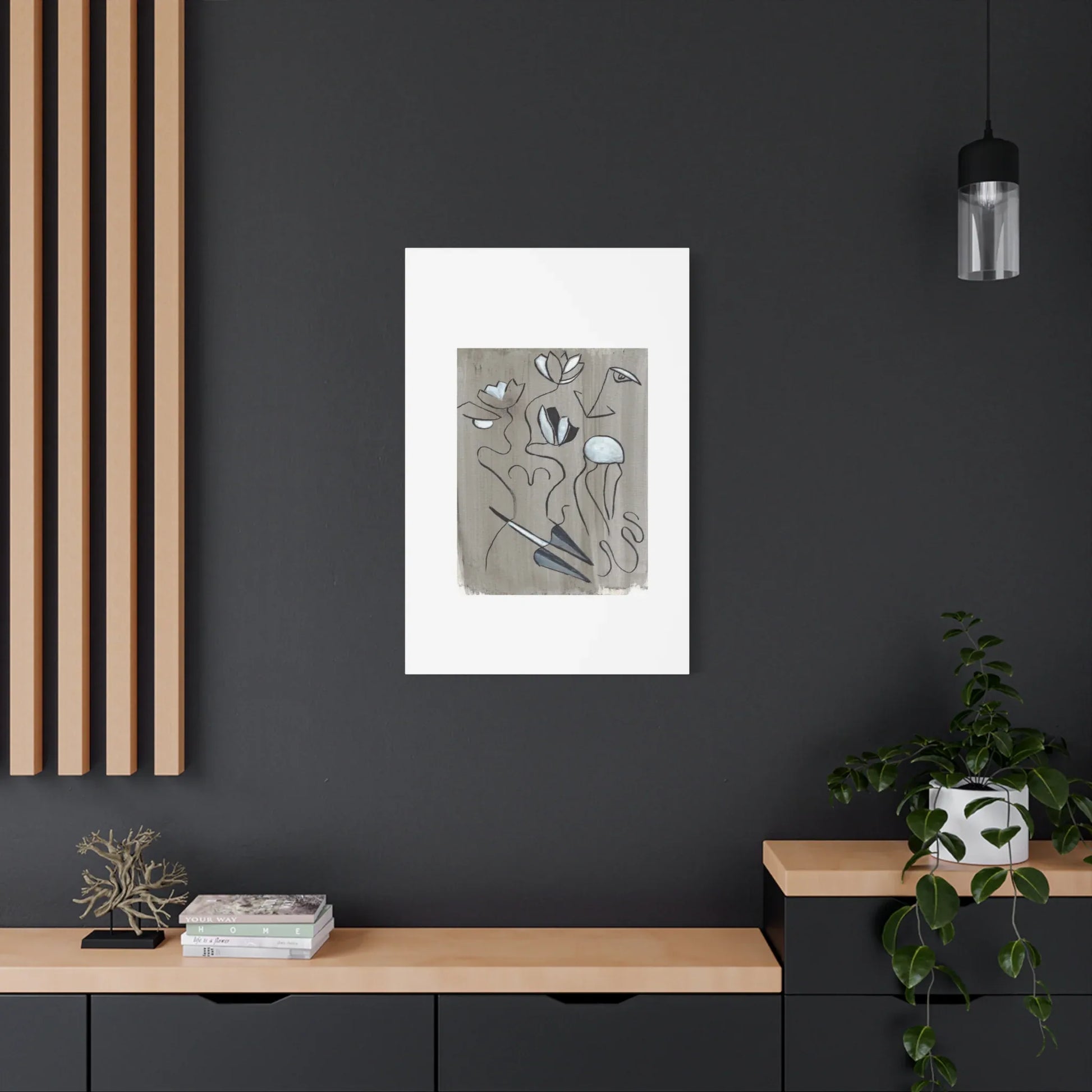 Abstract Femme Lotus Canvas Print — Modern Coastal Wall Art - Laure Leprince - Artiste Peintre