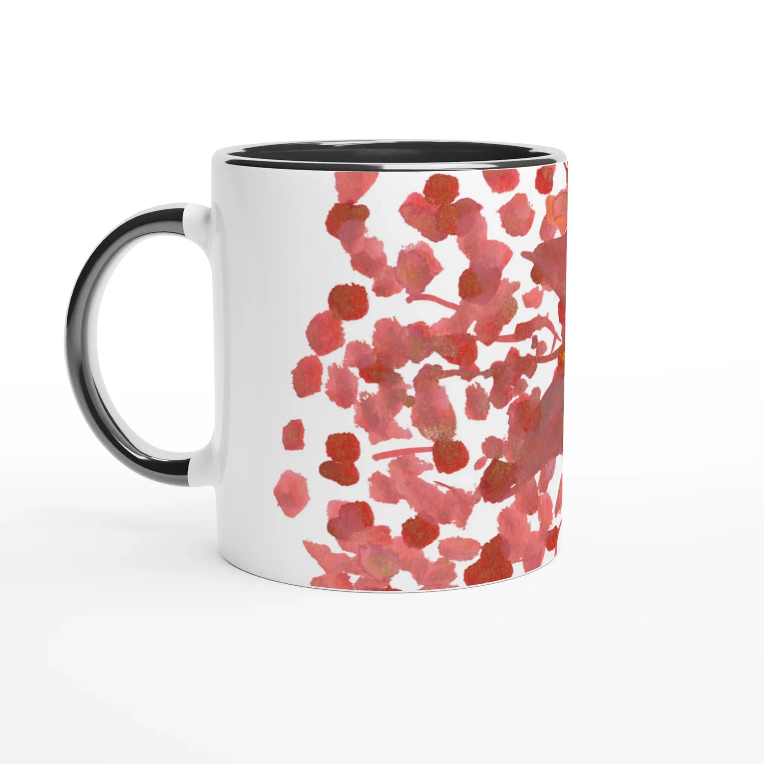 Mug en céramique 325 ml à bord colore Bois de Rubis – Élégant et éclatant - Laure Leprince - Artiste Peintre