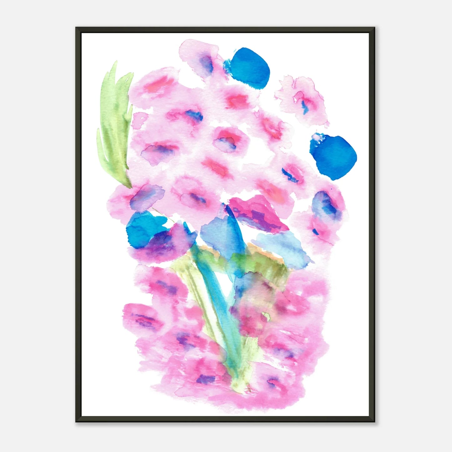 Classic Semi-Glossy Paper Metal Framed Poster Bouquets Rosé - Laure Leprince - Artiste Peintre