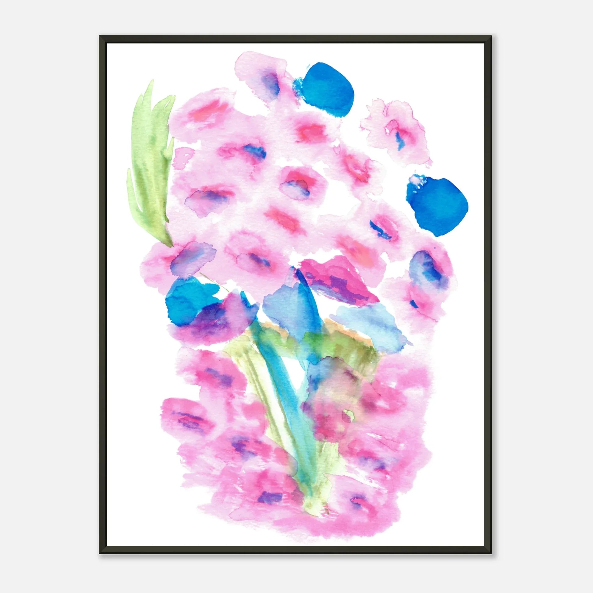 Classic Semi-Glossy Paper Metal Framed Poster Bouquets Rosé - Laure Leprince - Artiste Peintre