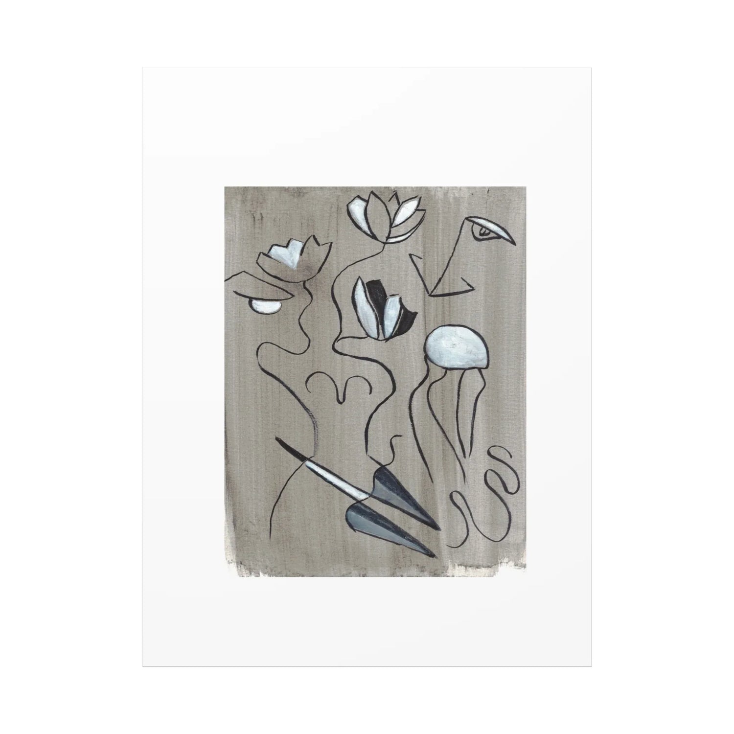 Abstract Femme Lotus Canvas Print — Modern Coastal Wall Art - Laure Leprince - Artiste Peintre