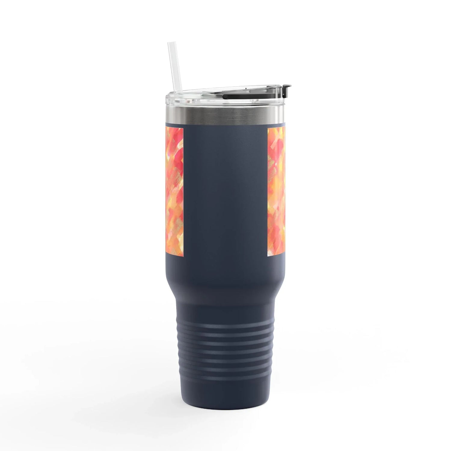 40oz Insulated Travel Mug – Sunset Ember Watercolor Design - Laure Leprince - Artiste Peintre
