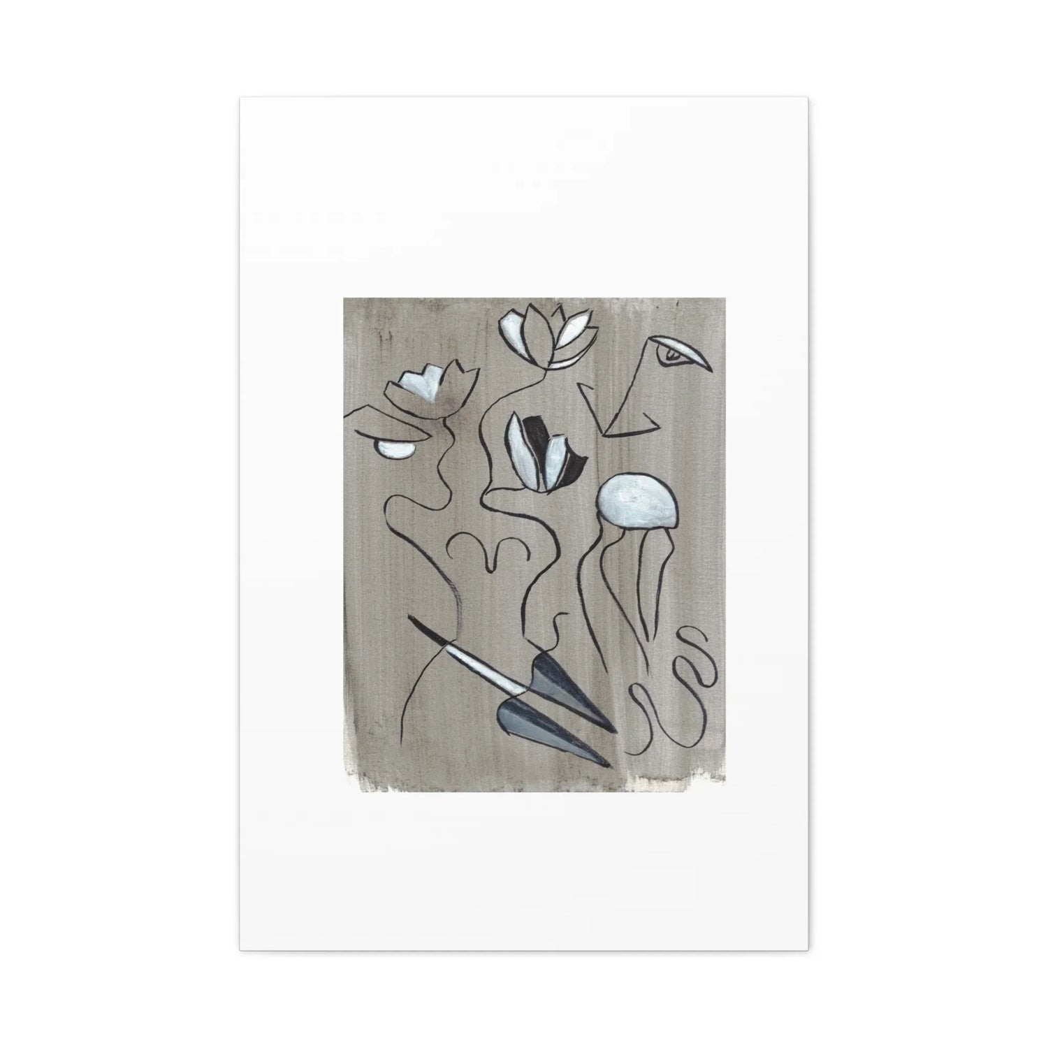 Abstract Femme Lotus Canvas Print — Modern Coastal Wall Art - Laure Leprince - Artiste Peintre