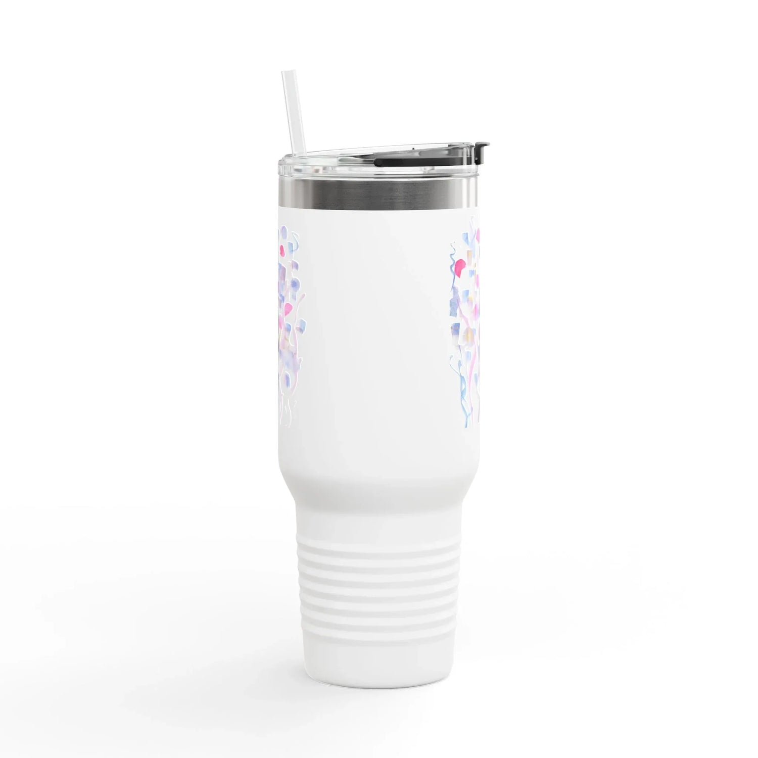 40oz Insulated Travel Mug – Petal Drift Watercolor Design - Laure Leprince - Artiste Peintre