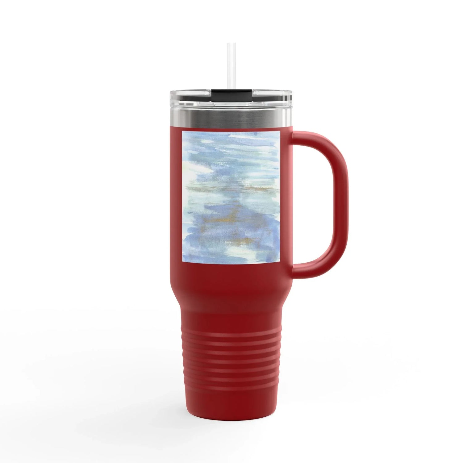 40oz Insulated Travel Mug – Silent Water Watercolor Design - Laure Leprince - Artiste Peintre