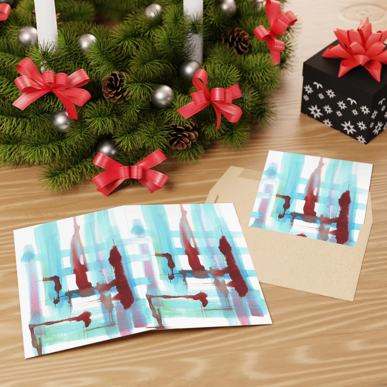 Deco Structures Liquides #16 Leaf Greeting Card - Elegant - Laure Leprince - Artiste Peintre