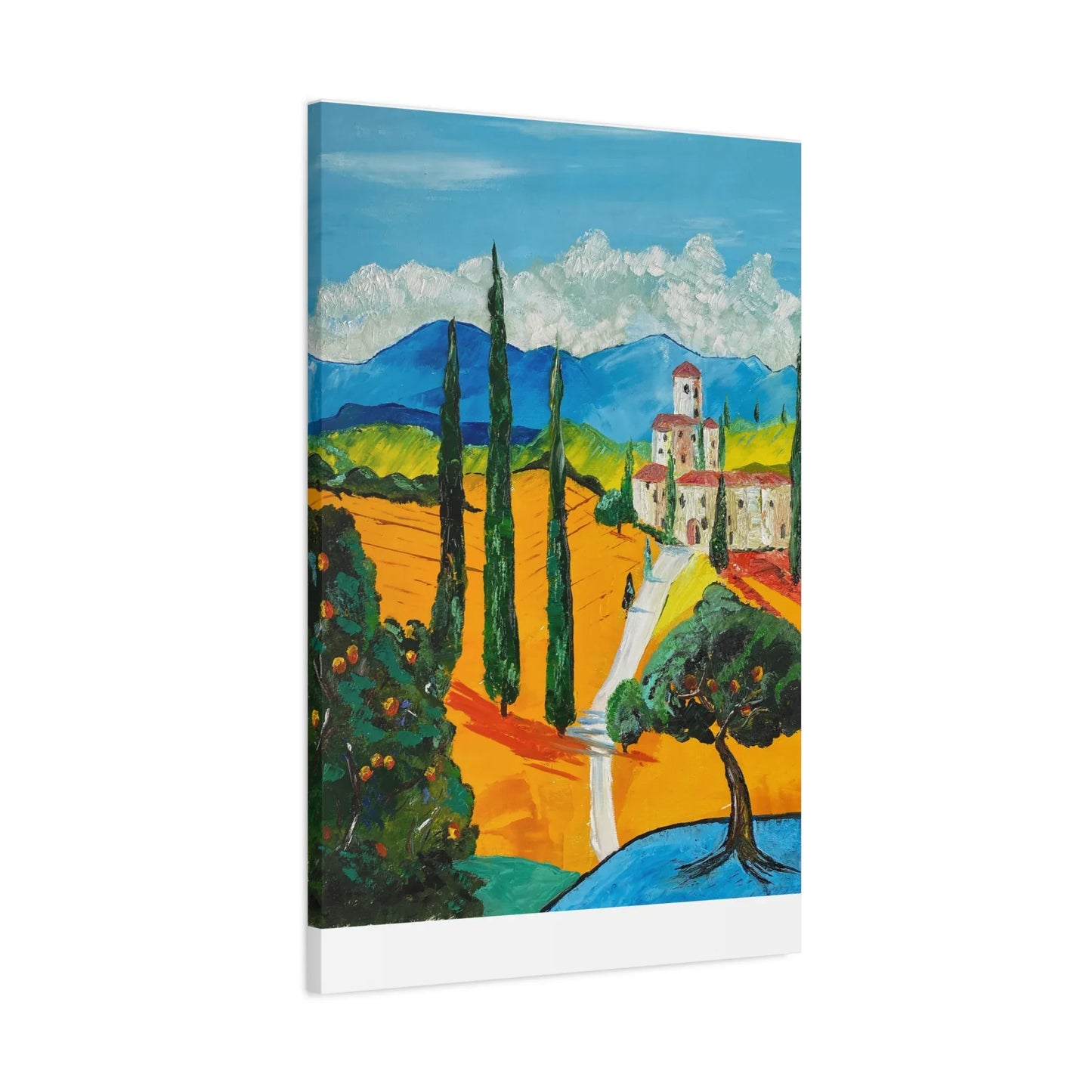 Paysage Méditerranéen – Peinture Originale Imprimée | Art Contemporain Lumineux - Laure Leprince - Artiste Peintre