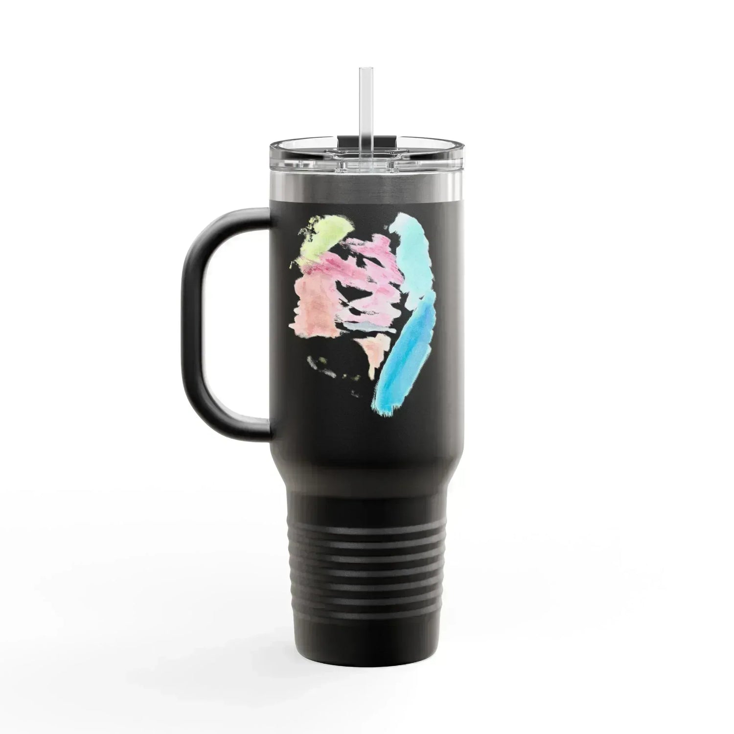 40oz Insulated Travel Mug – Aurora Pastel Watercolor Design - Laure Leprince - Artiste Peintre