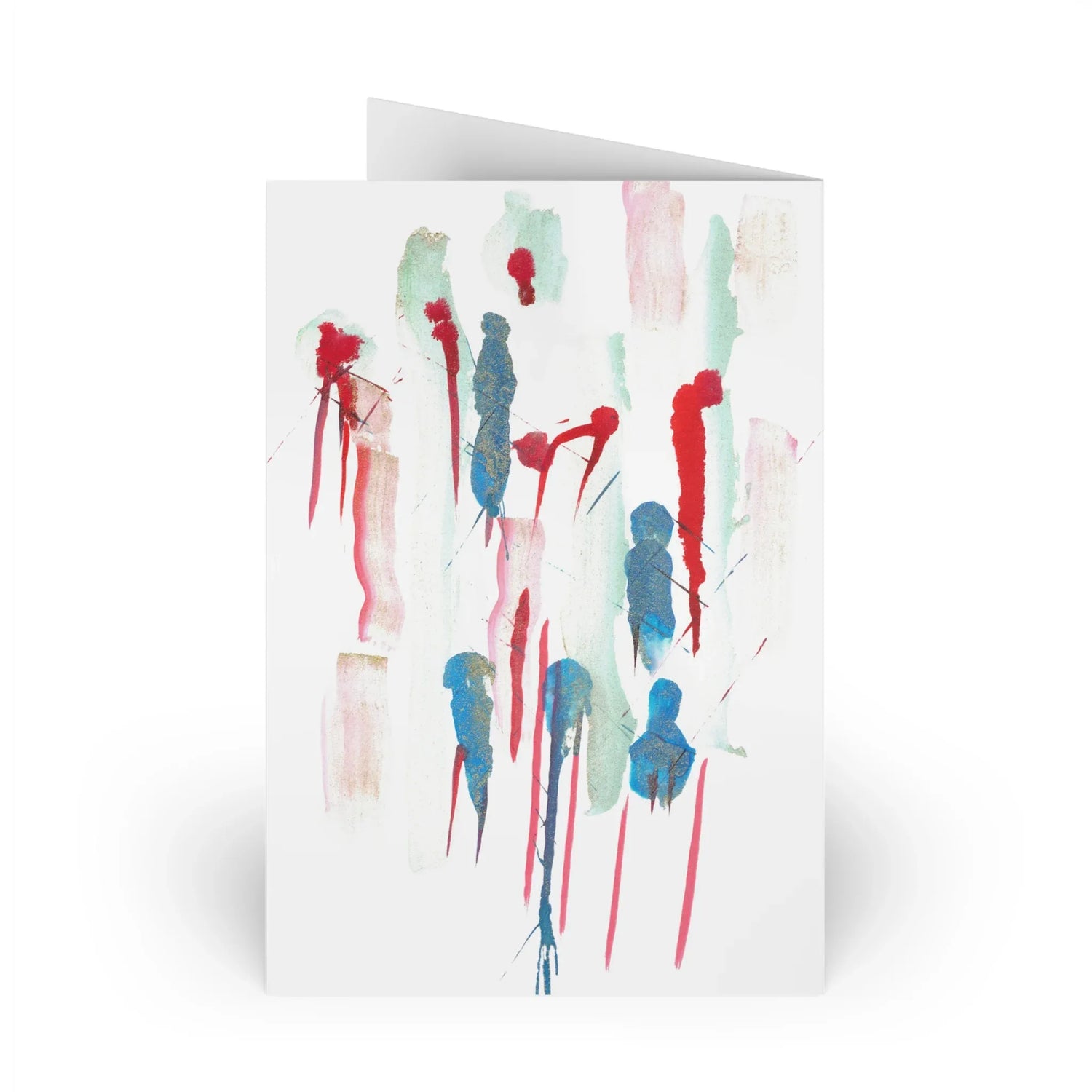 Personnages Deco Patterns Blue #16 Leaf Greeting Card - Elegant - Laure Leprince - Artiste Peintre