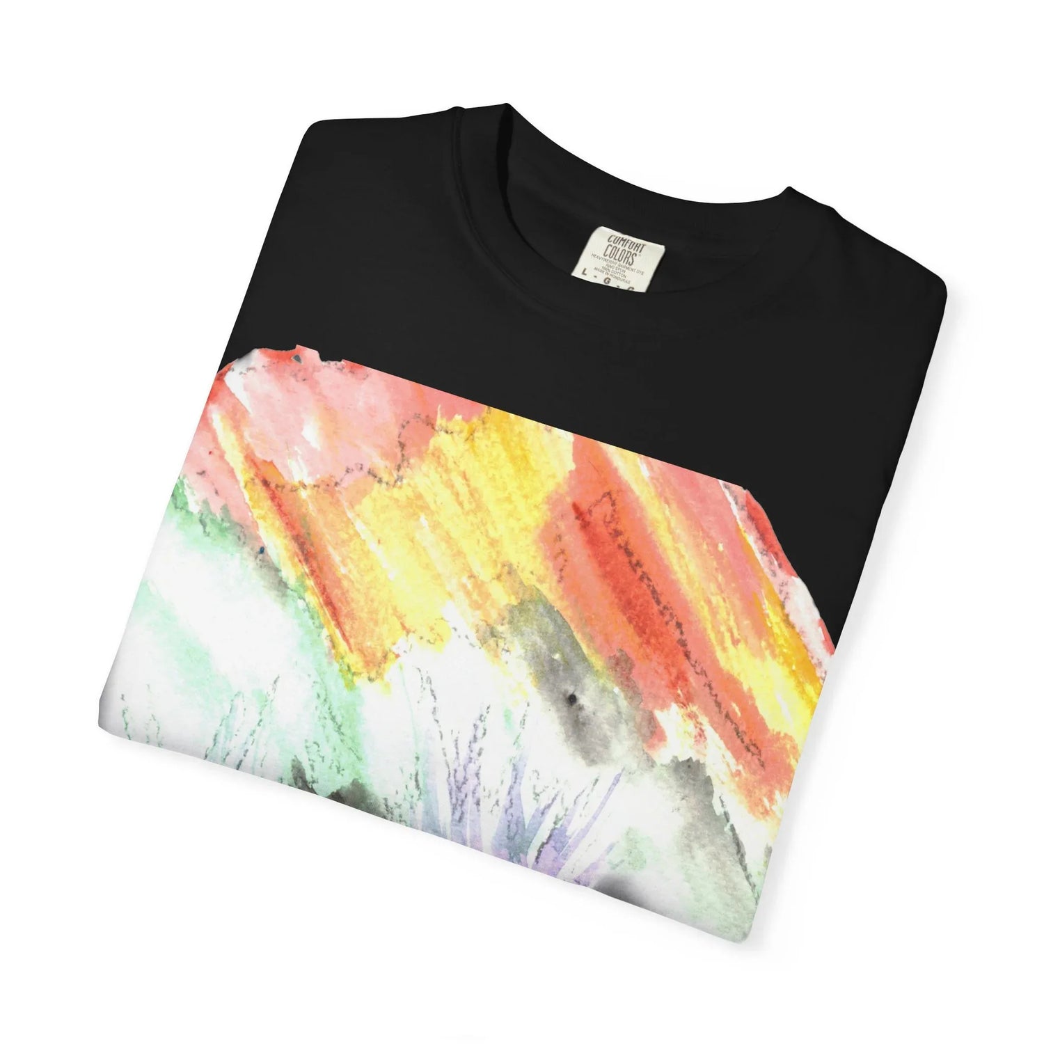 Abstract Lavander Drift T-Shirt — Bright Watercolor Square Art Tee - Laure Leprince - Artiste Peintre