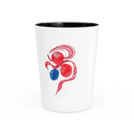 Red & Blue Abstract Art Shot Glass - Laure Leprince - Artiste Peintre