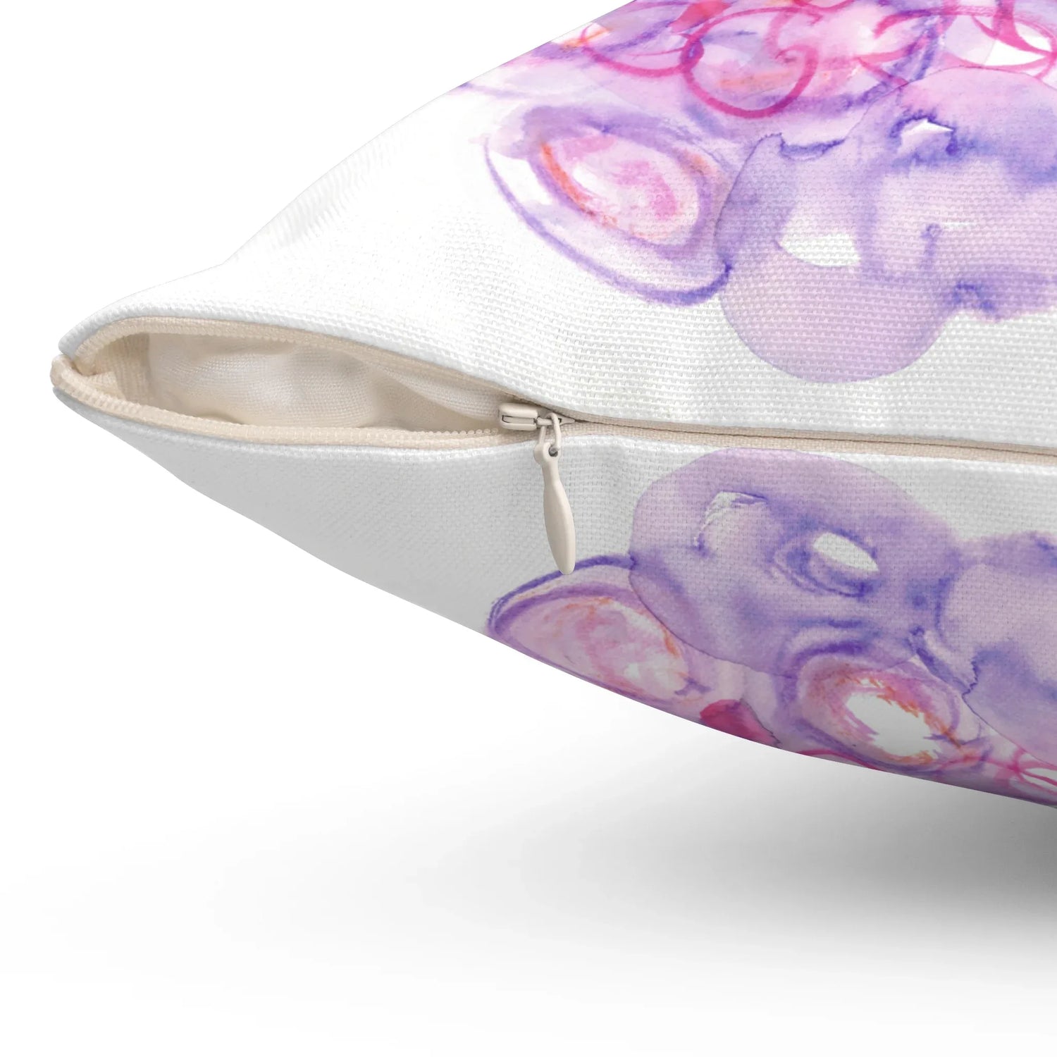 Square Throw Pillow Floraison Intime — Minimal Brushstroke Accent - Laure Leprince - Artiste Peintre