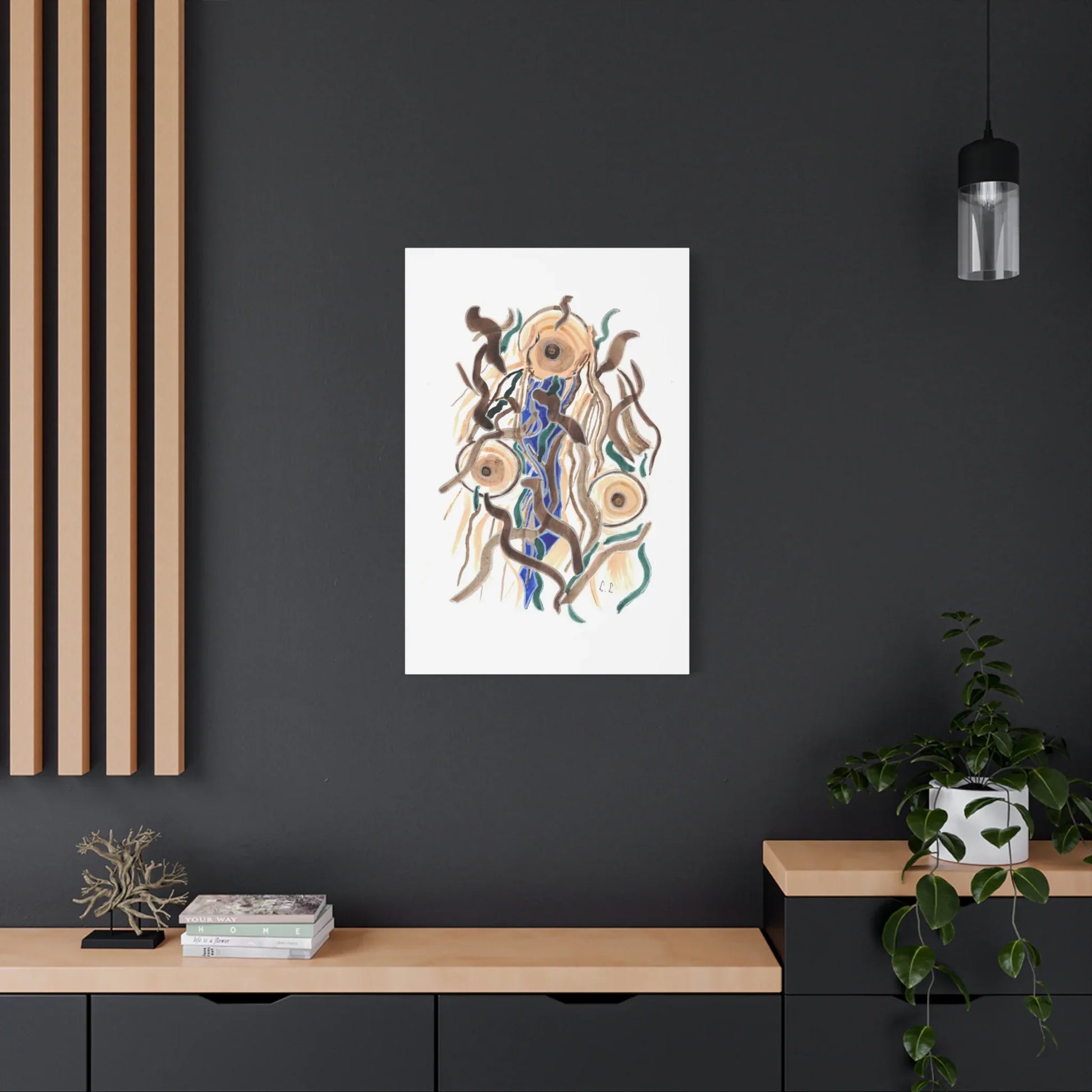 Abstract Cometes Brushstroke Canvas Print — Modern Coastal Wall Art - Laure Leprince - Artiste Peintre