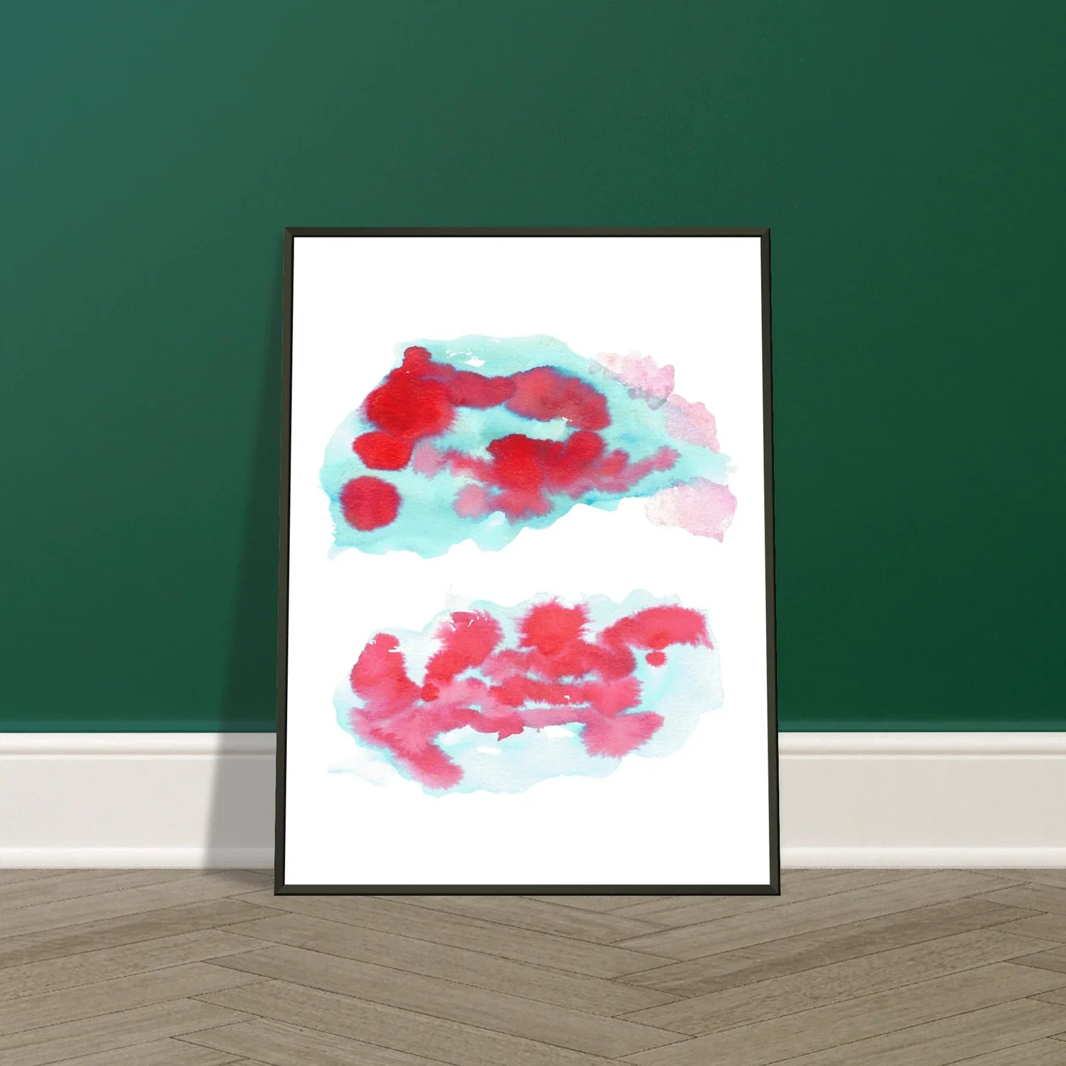 Classic Semi-Glossy Paper Metal Framed Poste Brumes Carmin - Laure Leprince - Artiste Peintre