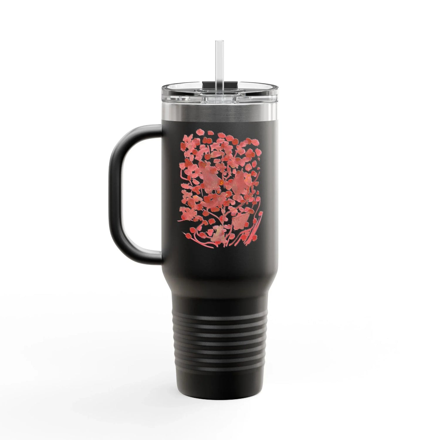 40oz Insulated Travel Mug – Bois de Rubis Watercolor Design - Laure Leprince - Artiste Peintre