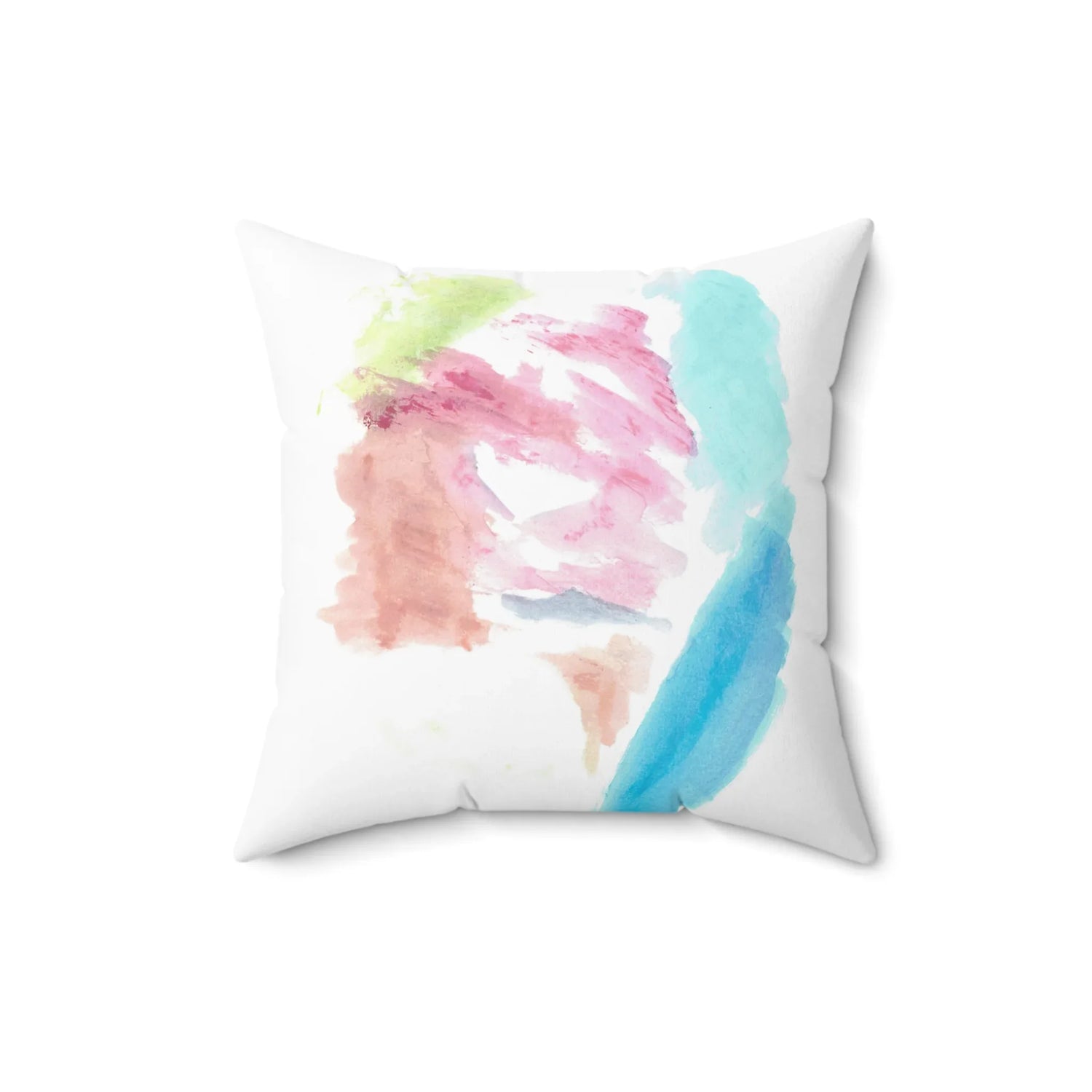 Square Throw Pillow Aurore Pastel — Minimal Brushstroke Accent - Laure Leprince - Artiste Peintre