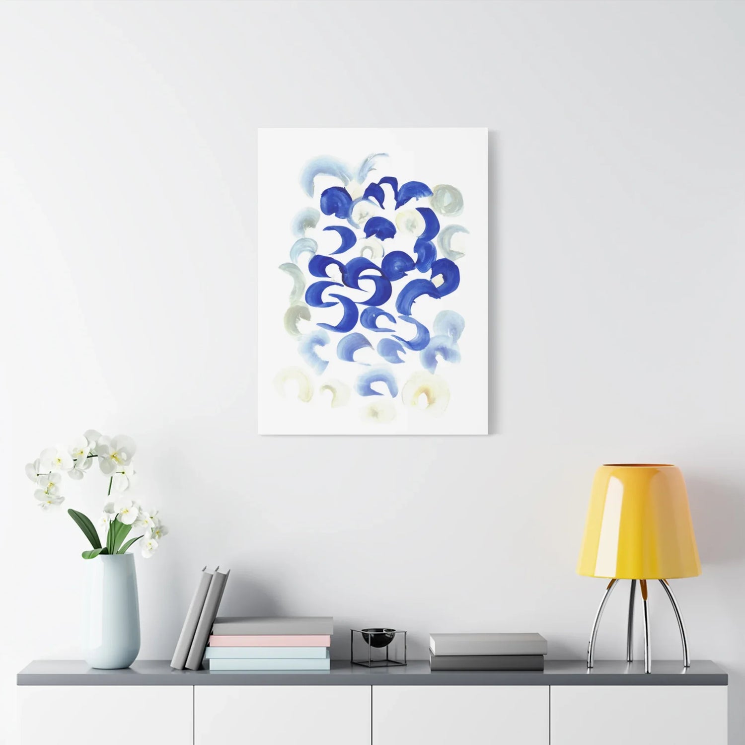 Abstract Blue Swirls Brushstroke Canvas Print — Modern Coastal Wall Art - Laure Leprince - Artiste Peintre