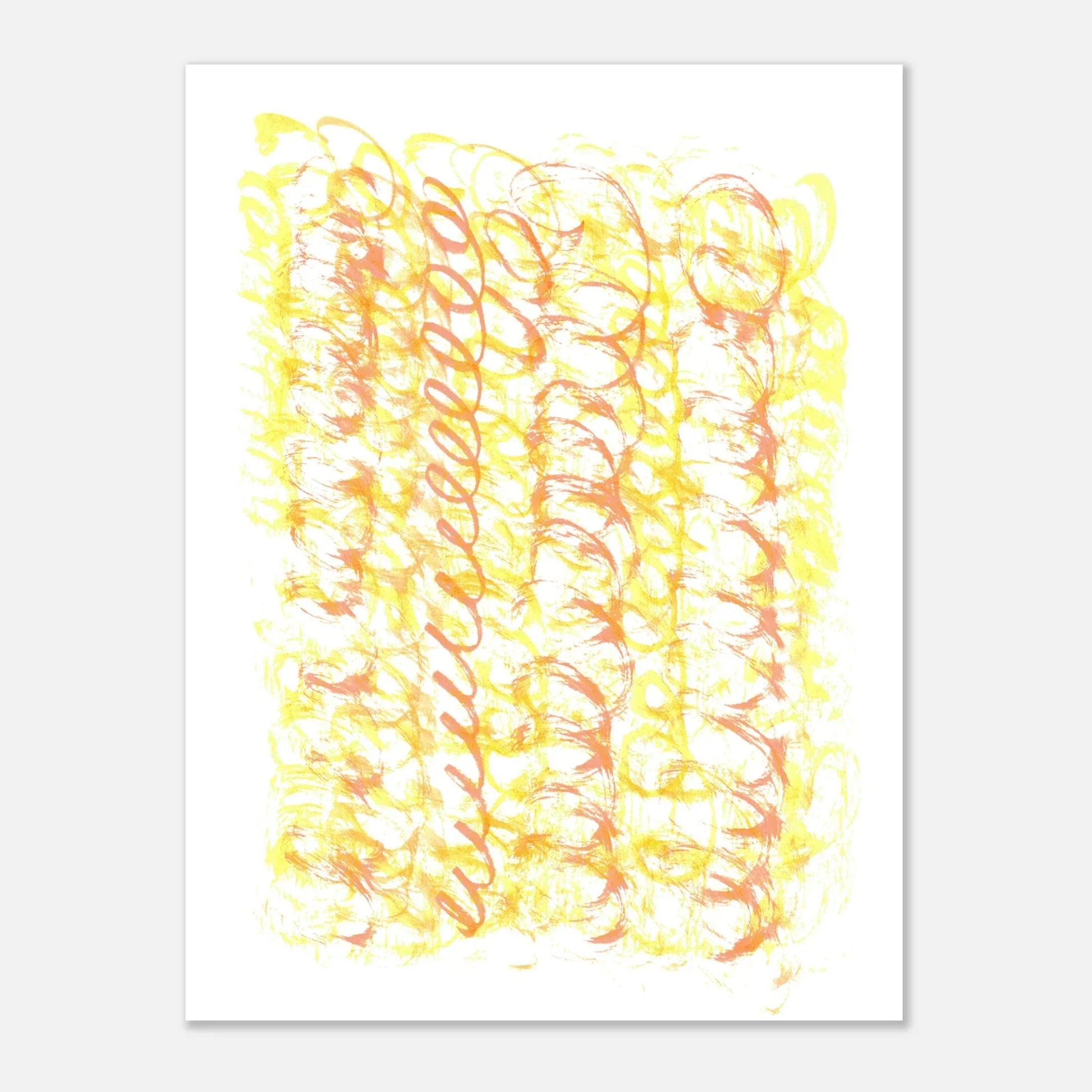 Affiche premium sur papier mat Yellow Waves – Art mural de qualité supérieure - Laure Leprince - Artiste Peintre